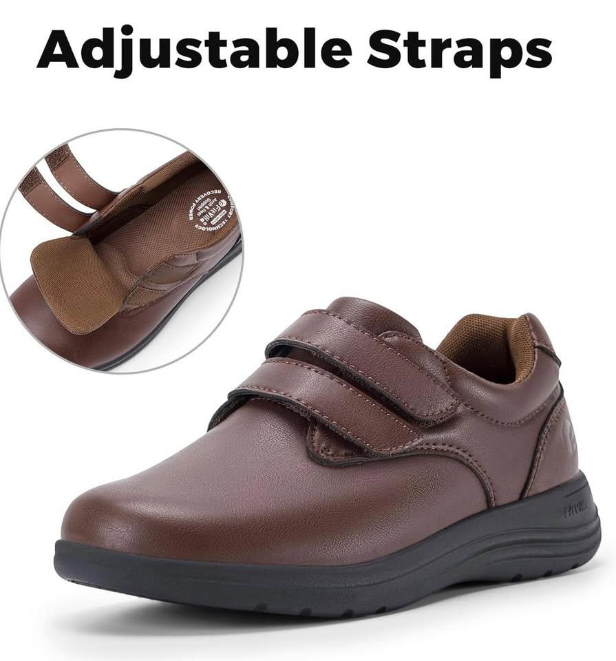FitVille Women's Brown Leather Walking Shoes - photo 4