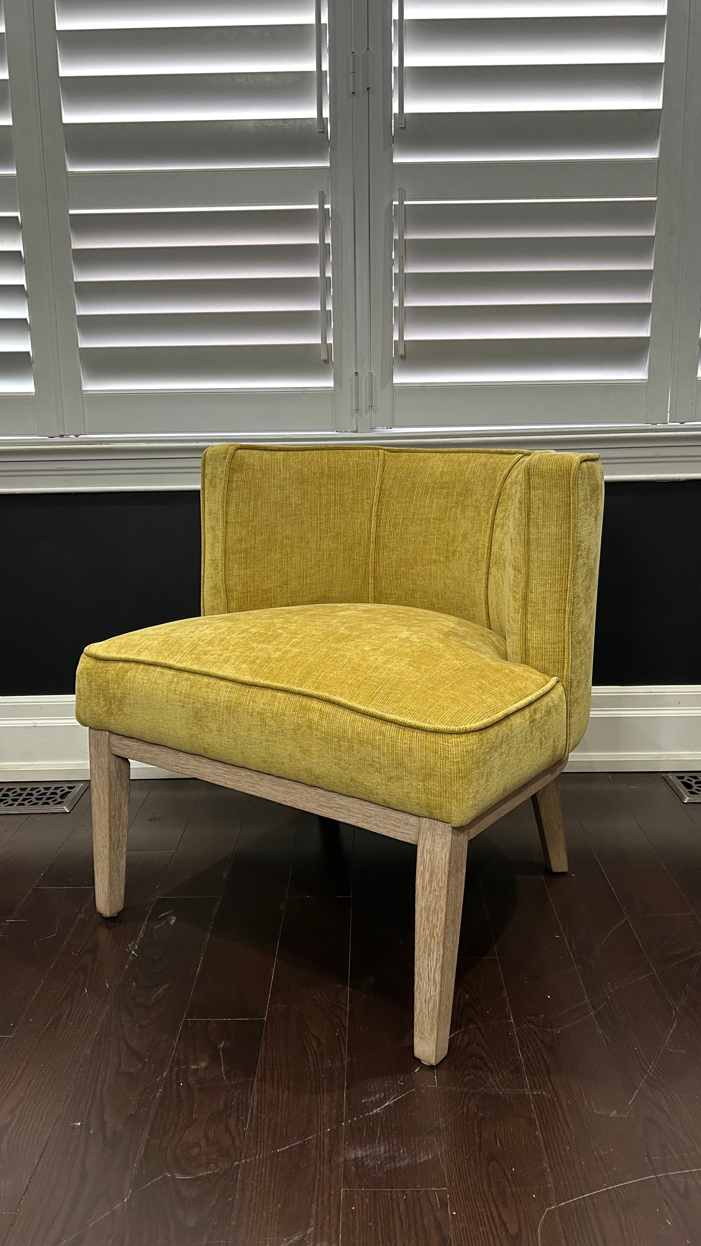 George Oliver Yellow & Oak Upholstered Barrel Chair - Wayfair