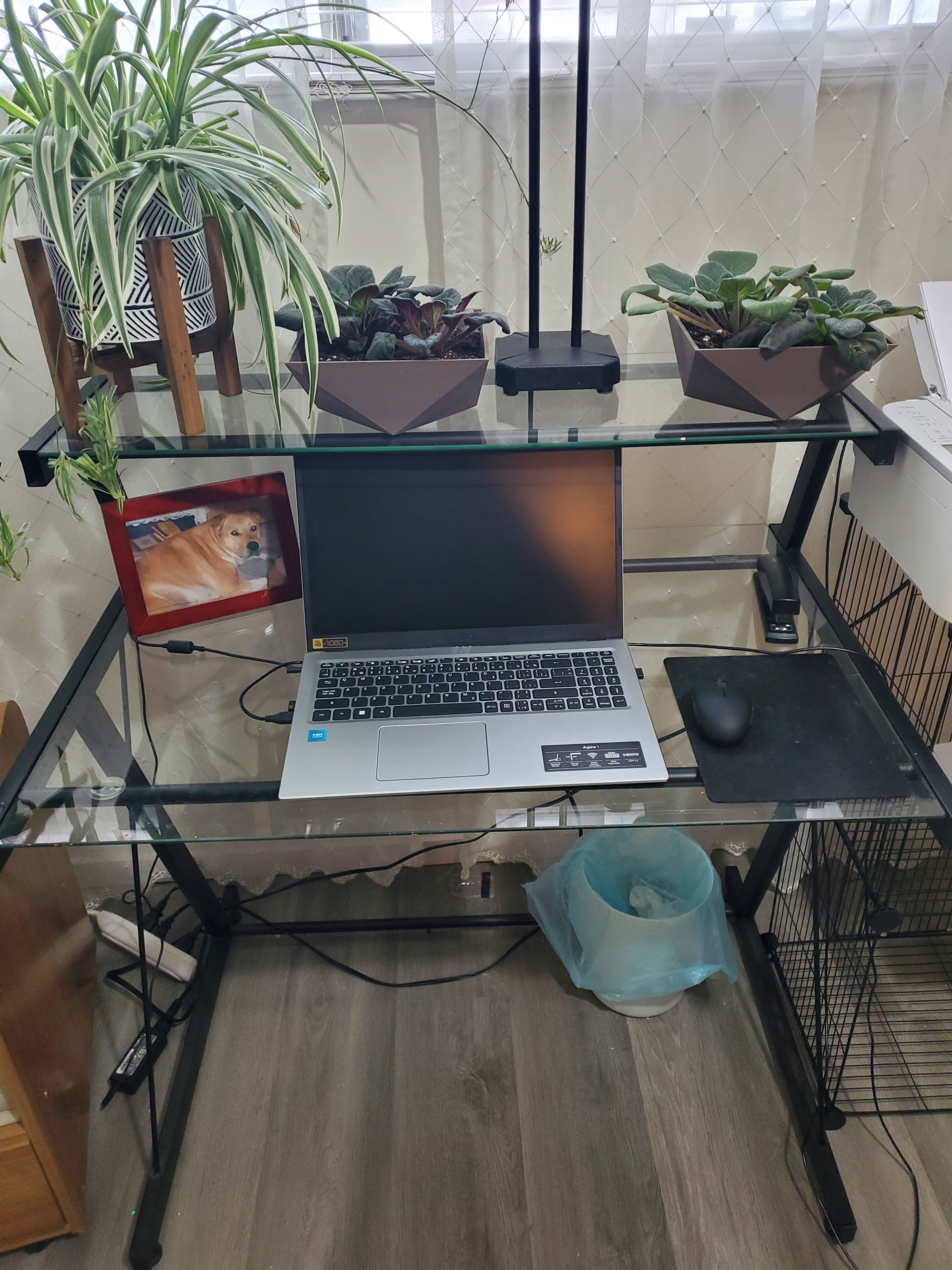 Glass Top Computer Desk - photo 2
