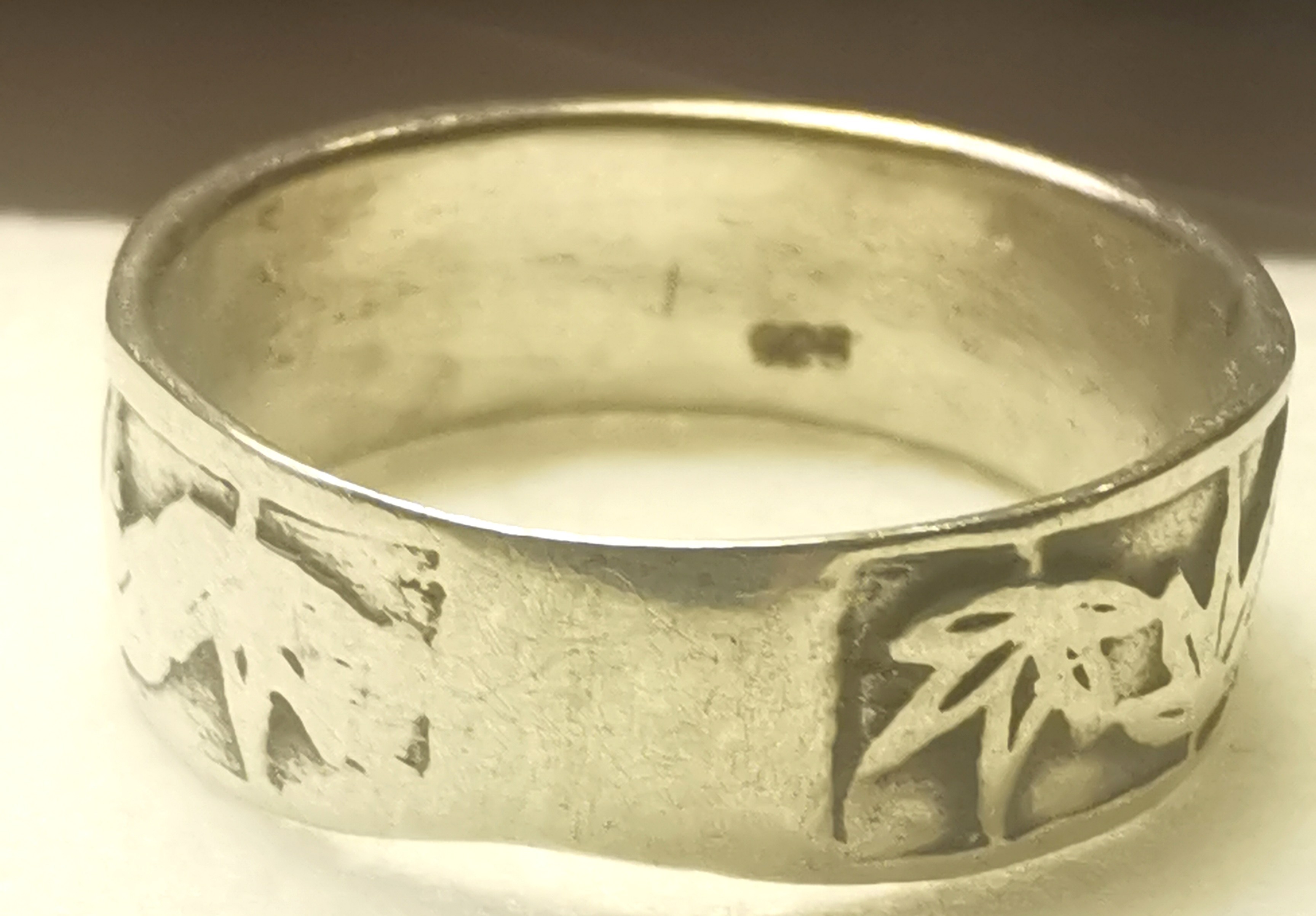 Sterling Silver Maple Leaf Band Ring 925 Canada Size 7.75 4g - photo 5