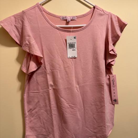 Brand New Juniors Scoop-Neck Flutter Sleeve Knit Tops