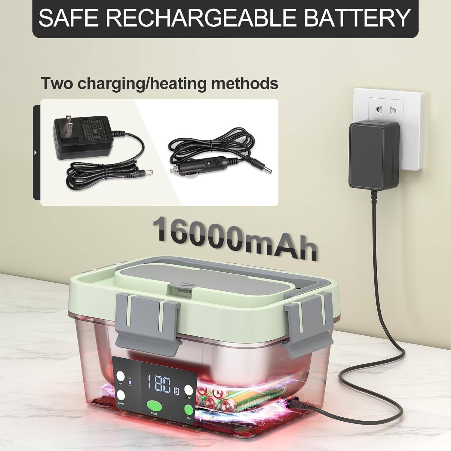 Cordless Electric Heated Lunch Box 1.6L - Like New! - photo 4
