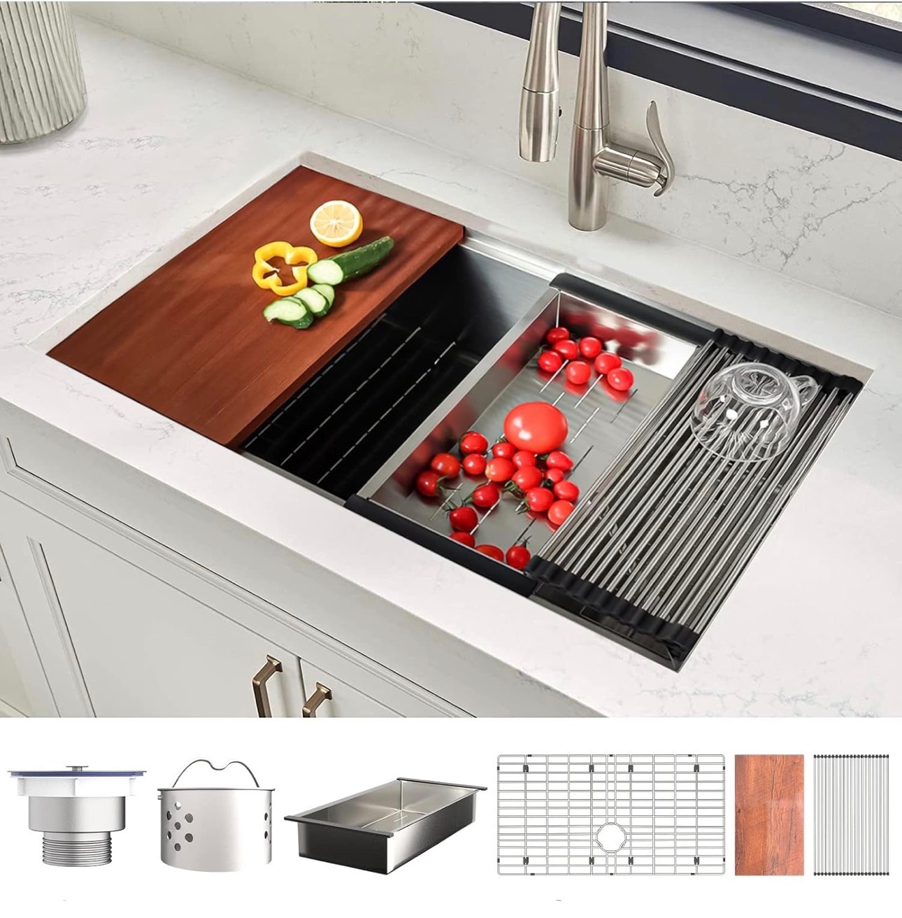 27x18” Kitchen Sink Stainless 16Gauge Undermount with Accessorie - photo 3