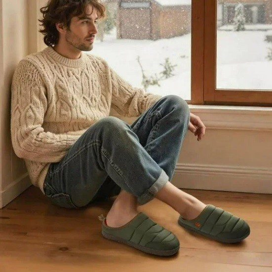 NIB LongBay Men's Memory Foam Slip-on House Slippers - photo 2