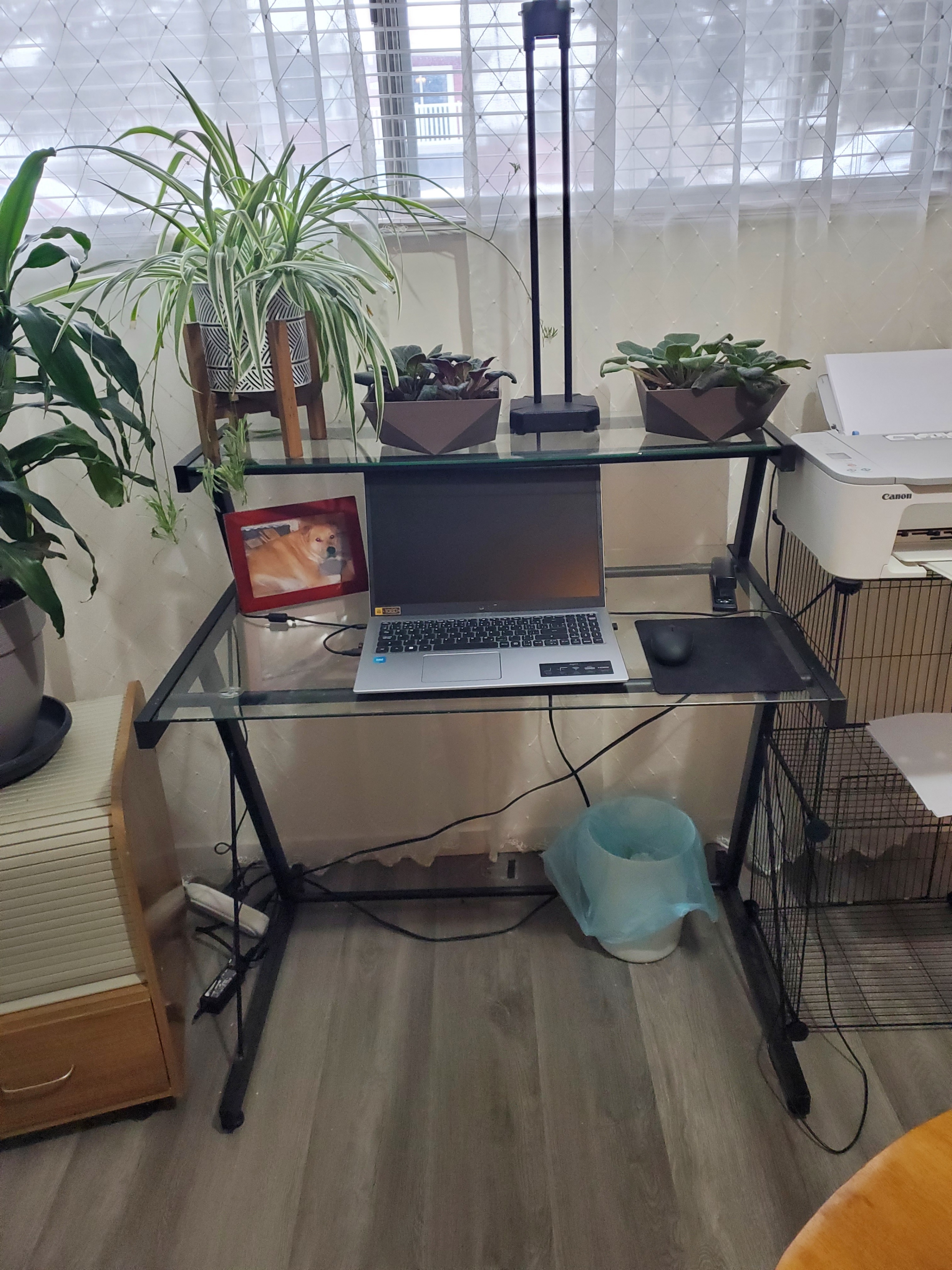 Glass Top Computer Desk