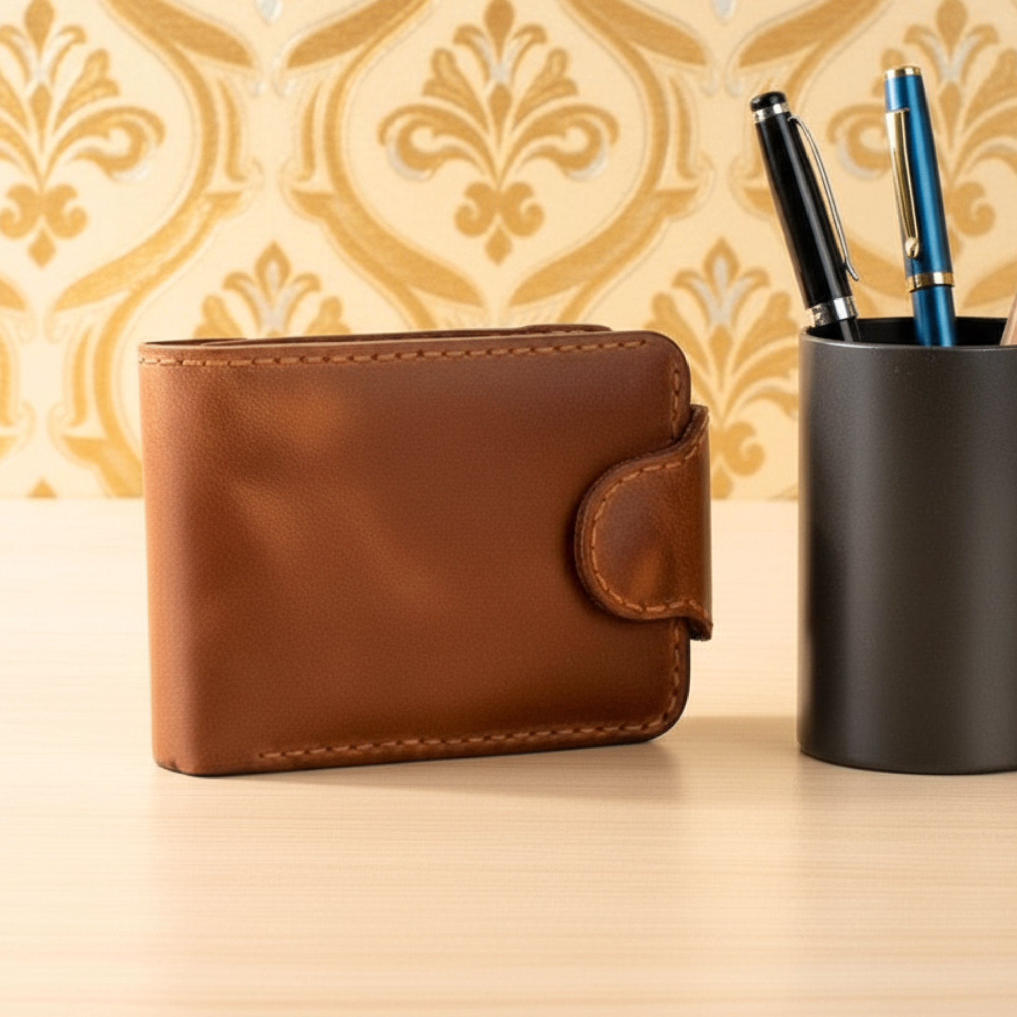 Men’s Genuine Leather Wallet – Slim Bifold Coin Pocket