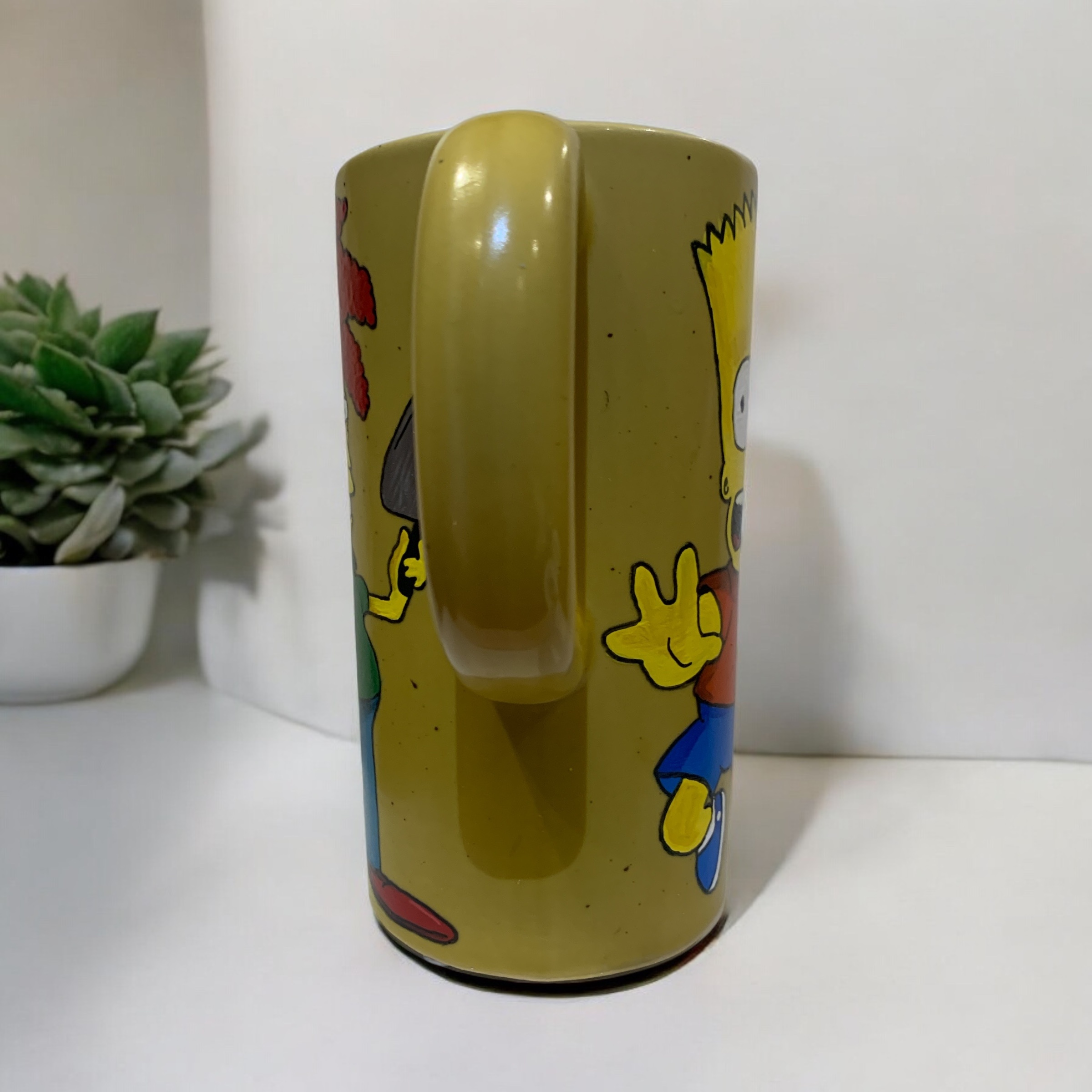 Hand Painted Simpsons Bart & Sideshow Bob Watering Can - photo 4