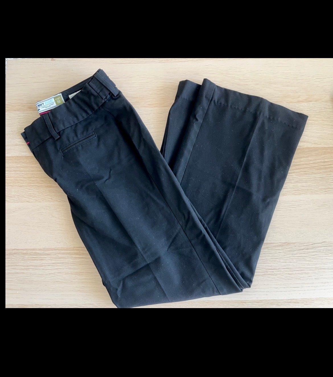 Womens/Girls Straight Leg Black Dress Pants