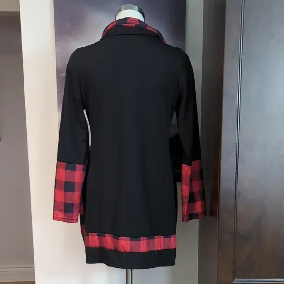 Black & Red Plaid Tunic - Size L - photo 4