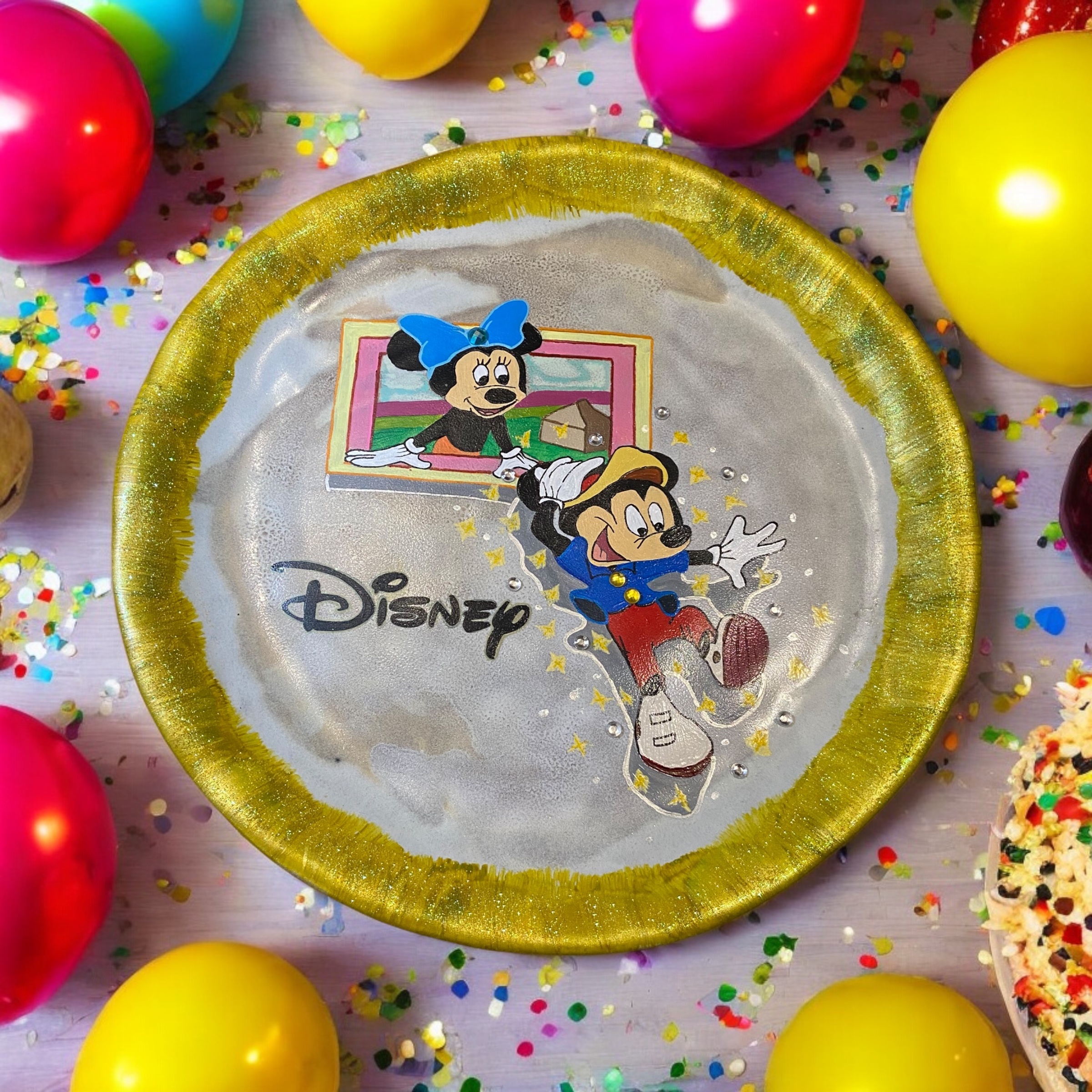 Hand Painted Disney Decorative Plate - Mickey and Minnie - photo 5