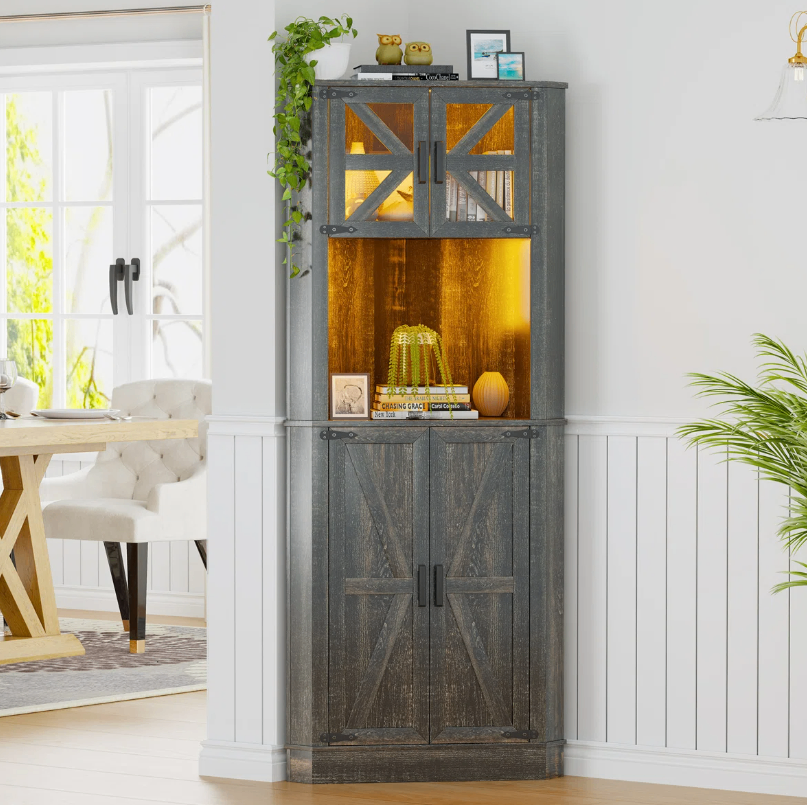 Barn Door Corner Cabinet with Handle - New in box