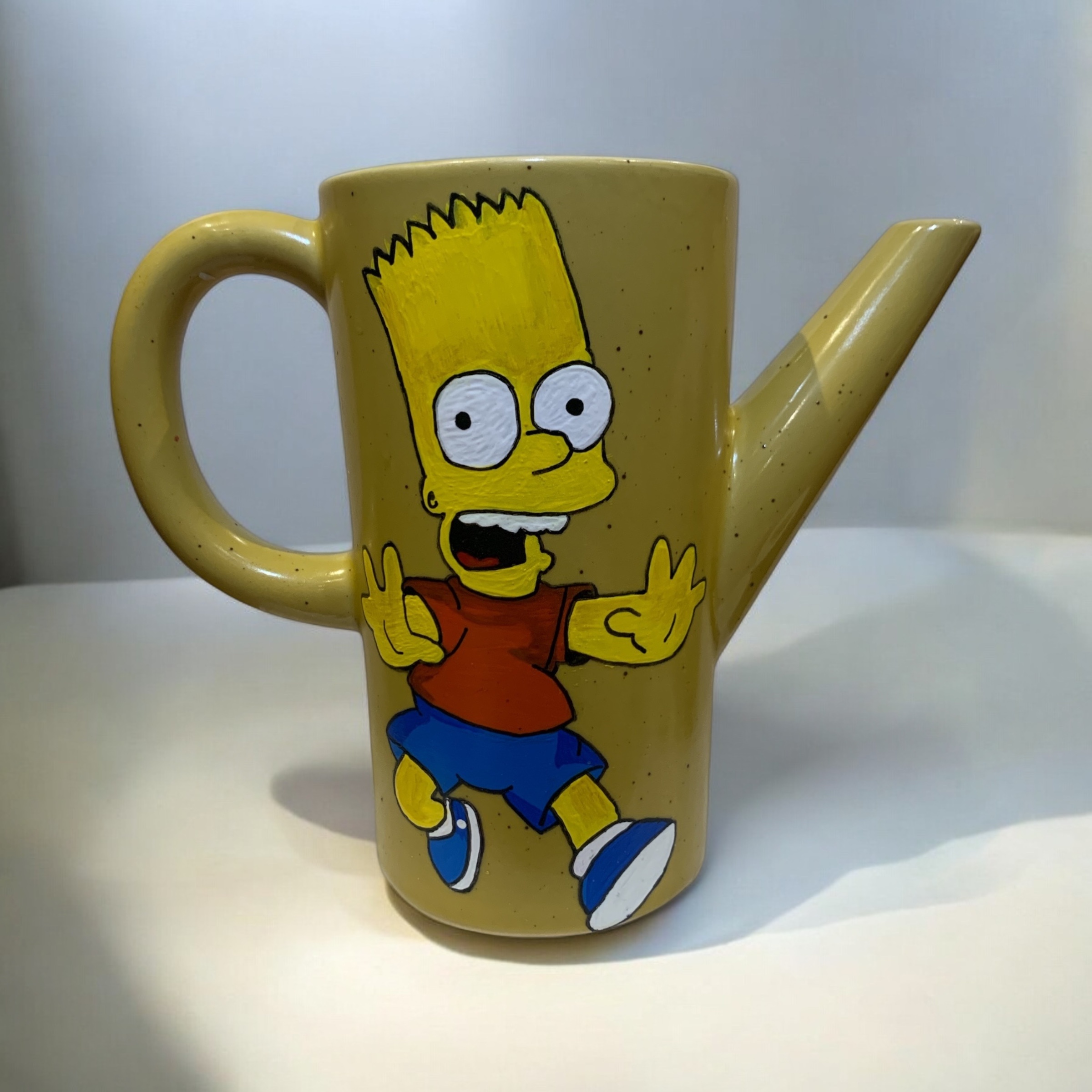 Hand Painted Simpsons Bart & Sideshow Bob Watering Can - photo 2
