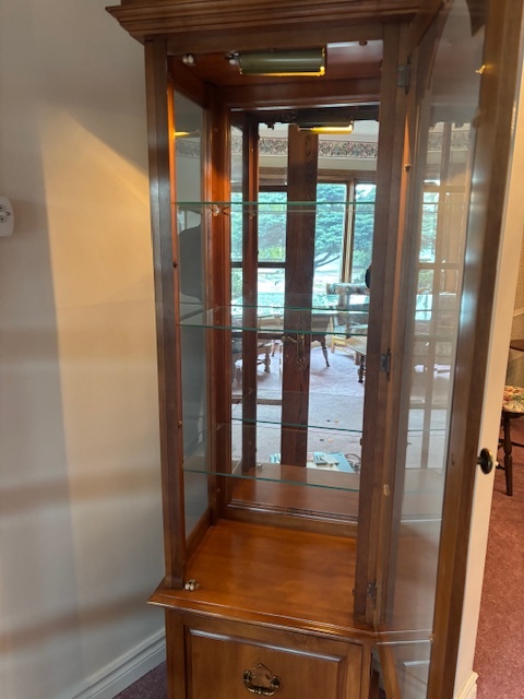 Solid Wood Lighted Curio Display Cabinet – Glass Shelves - photo 3