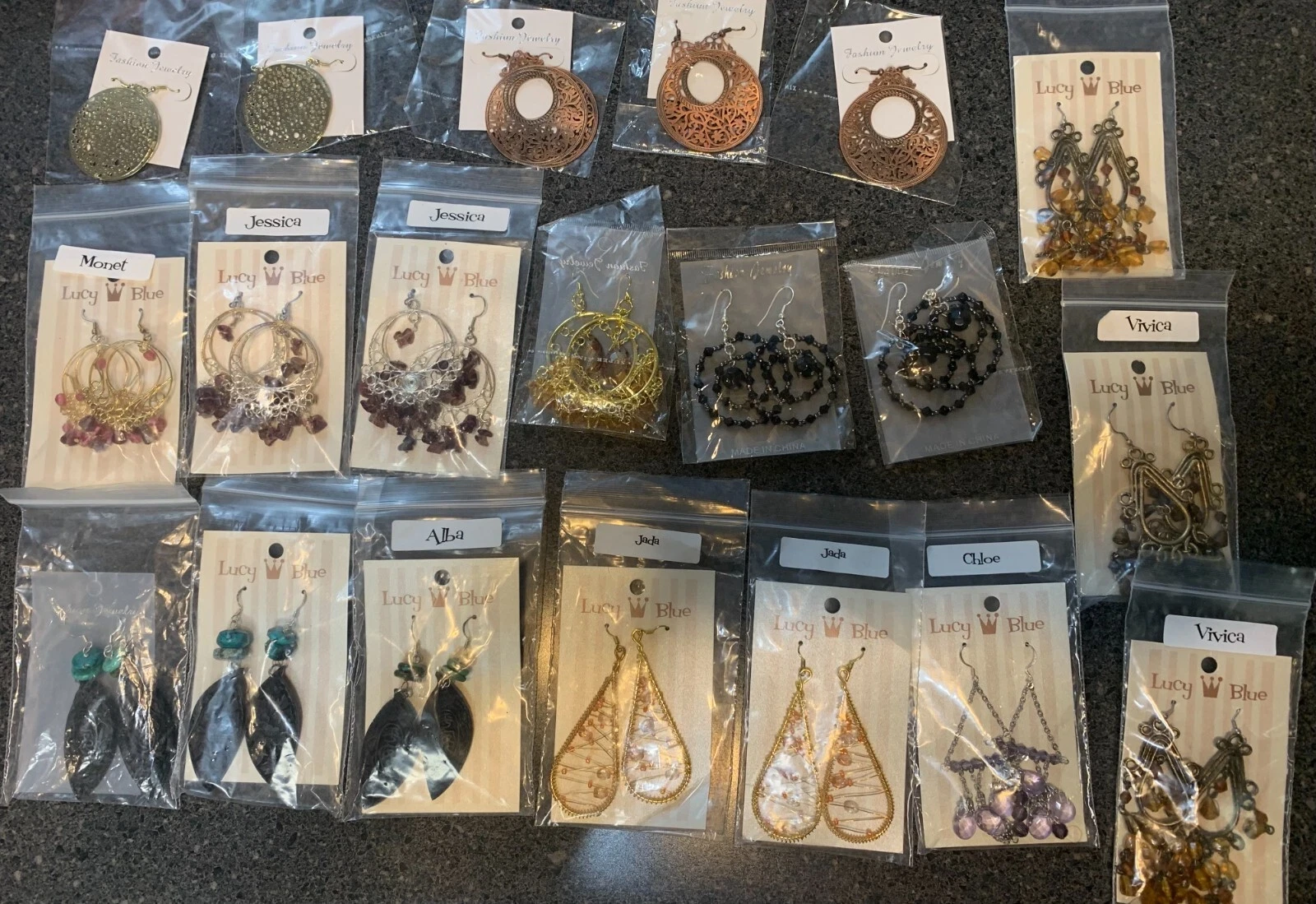 20 New Pairs of Assorted Beaded, Dangle, Hook Earrings