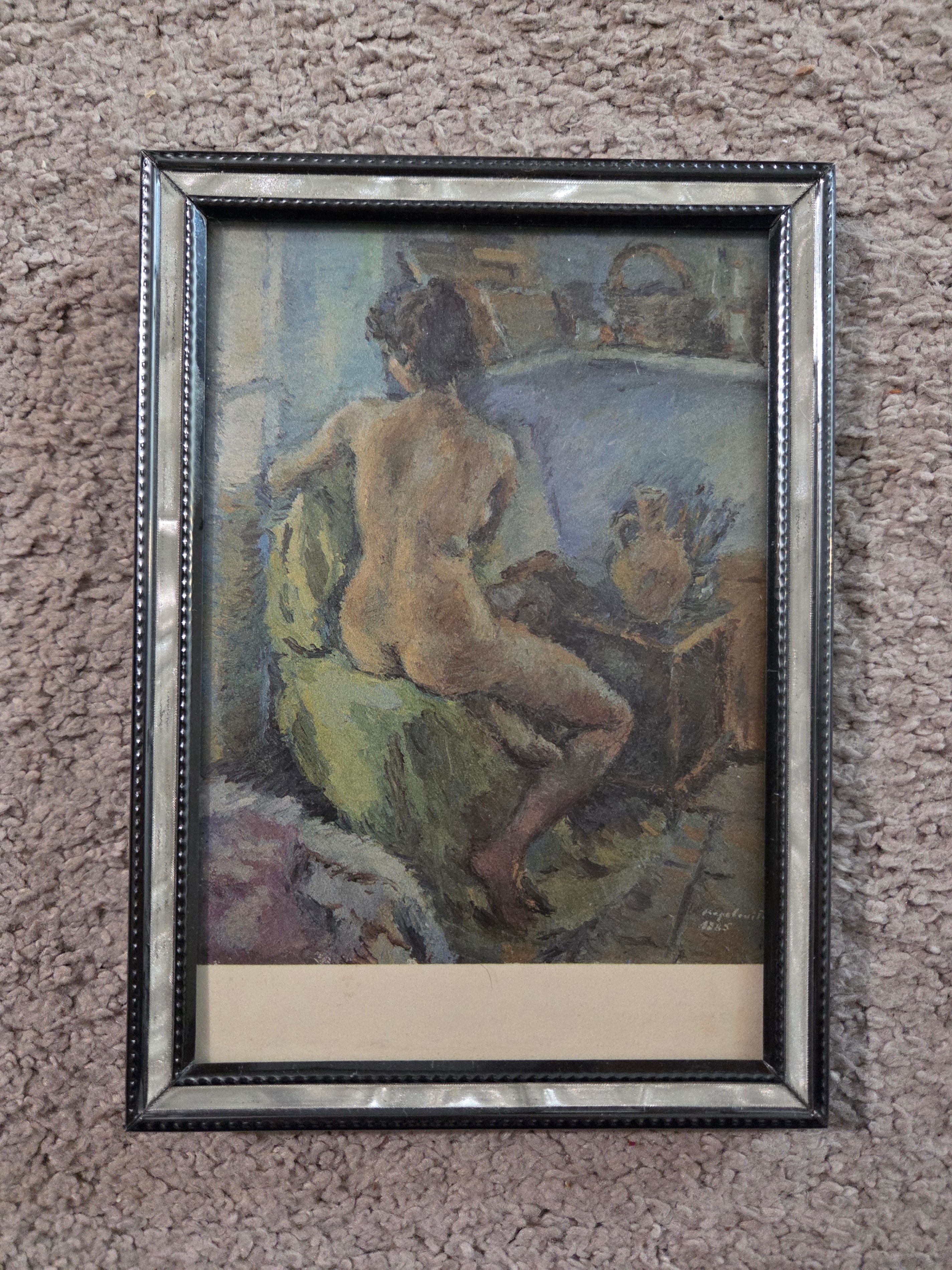 Vintage 1945 A Kopelovich Signed Orig Nude Oil Painting 1945