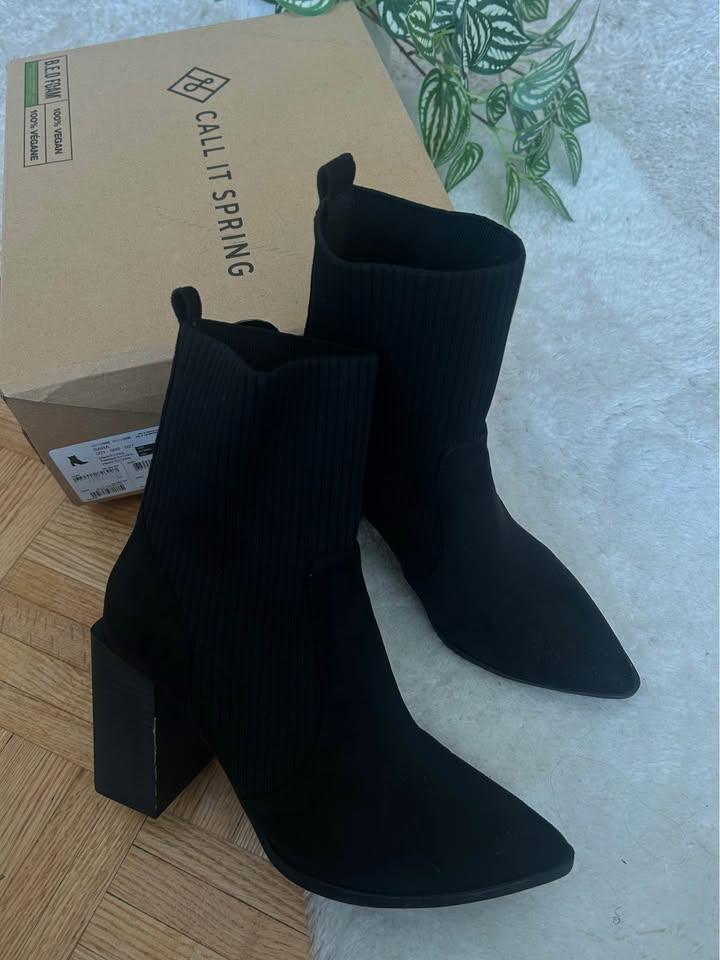 Call It Spring Sara Black Ankle Boots - Size 7 - photo 5