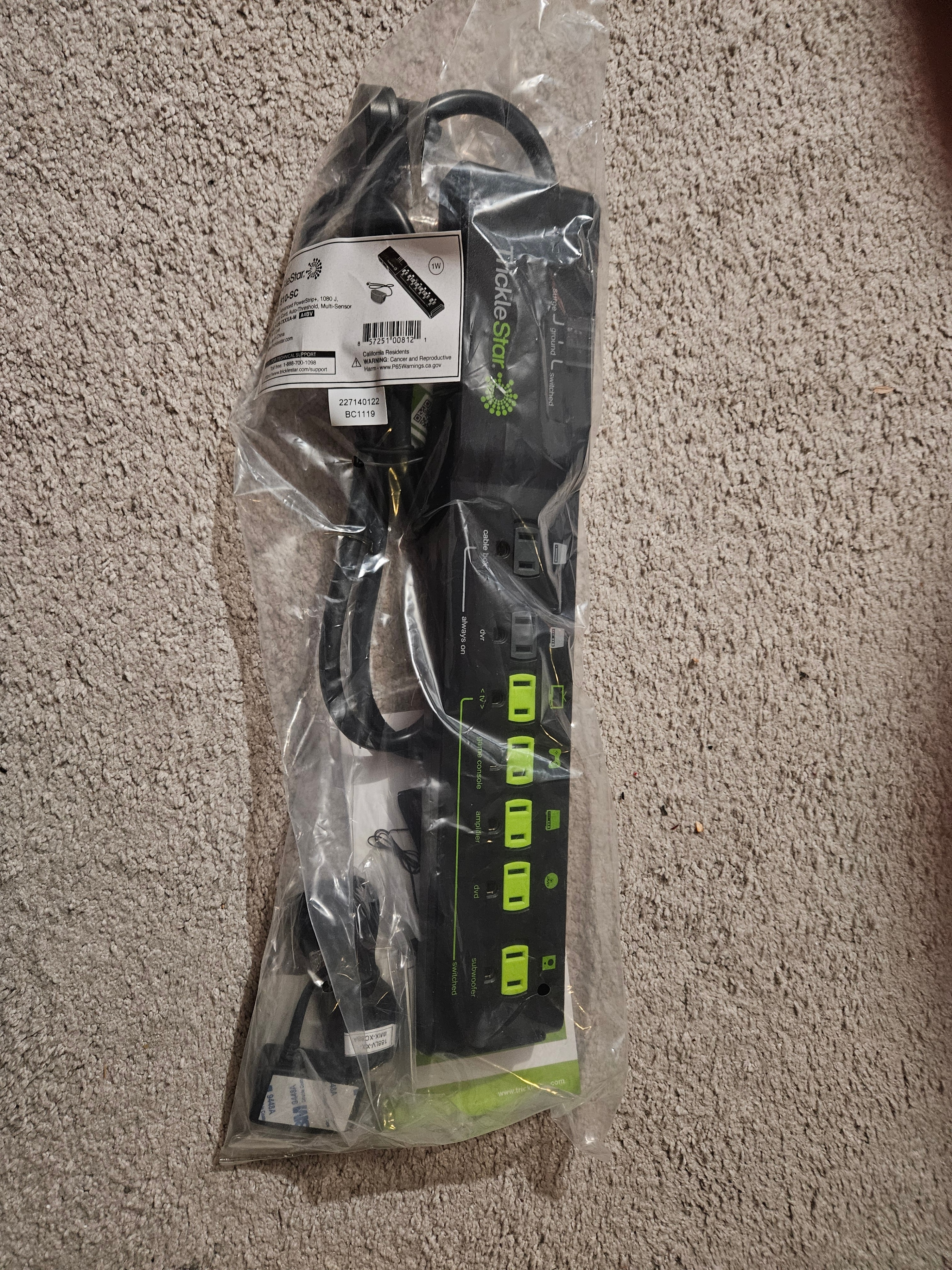 NEW TrickleStar 7-Outlet AV Advanced PowerStrip+ Multi-Sensor