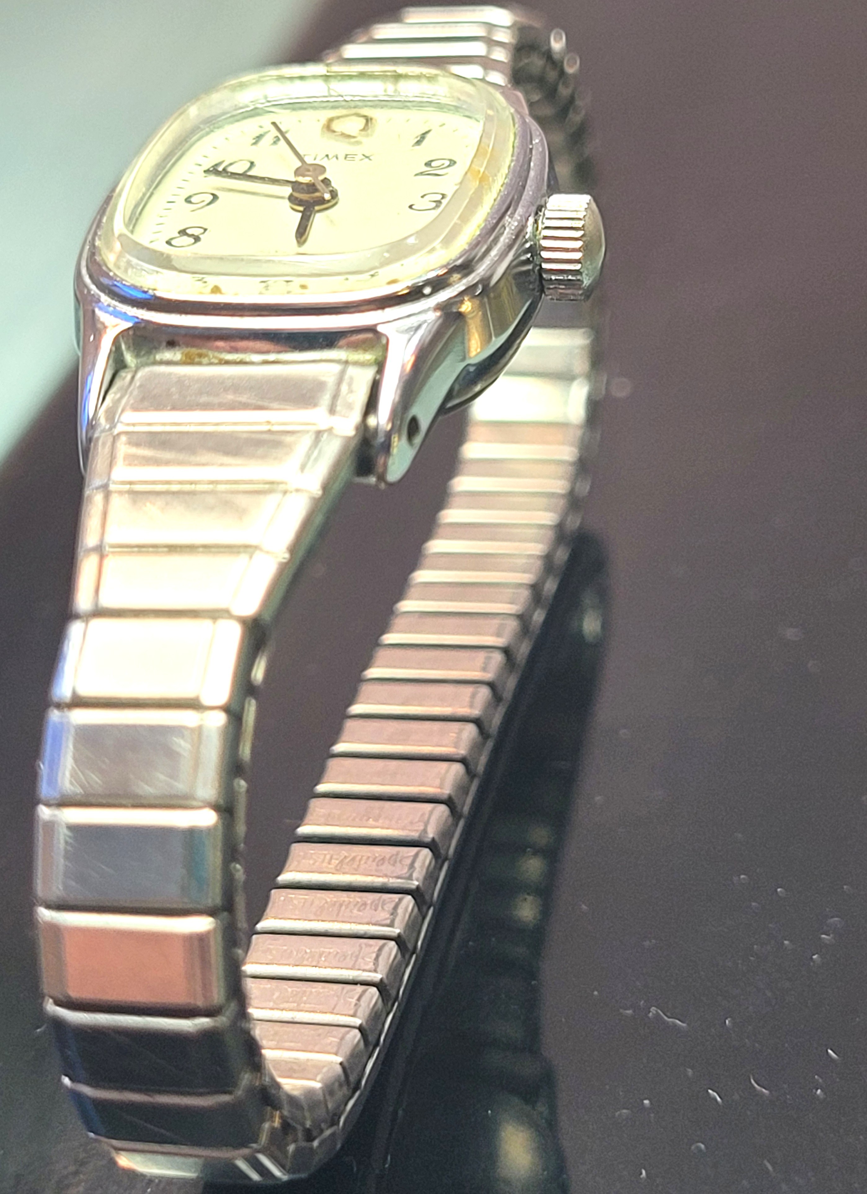 1980s Timex Q Ladies Watch Silver Tone Expansion Band New Batt. - photo 5
