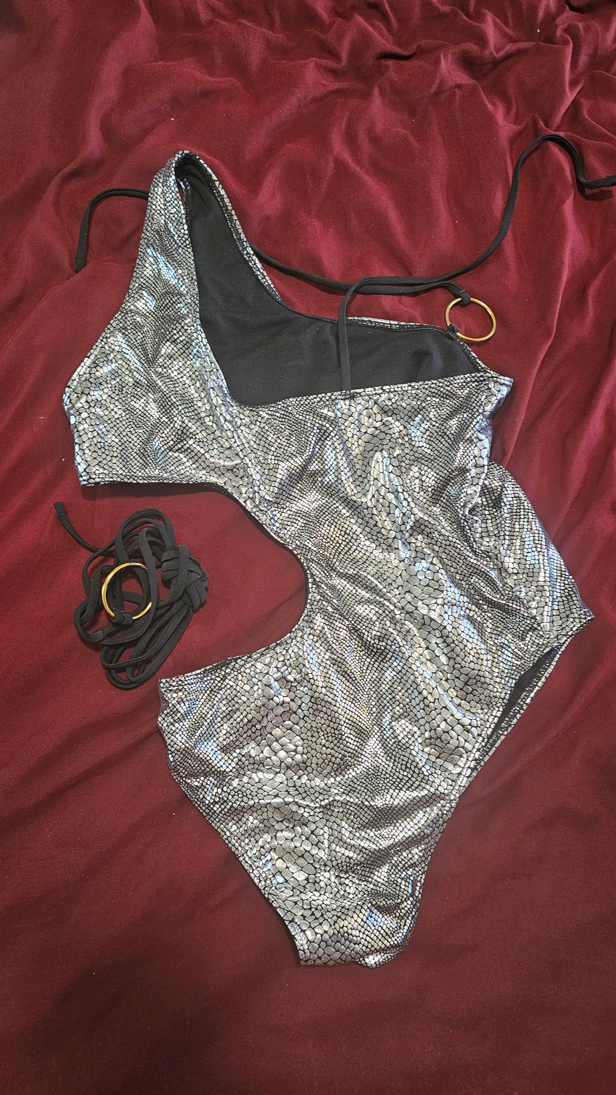 Silver One-Piece Swimsuit