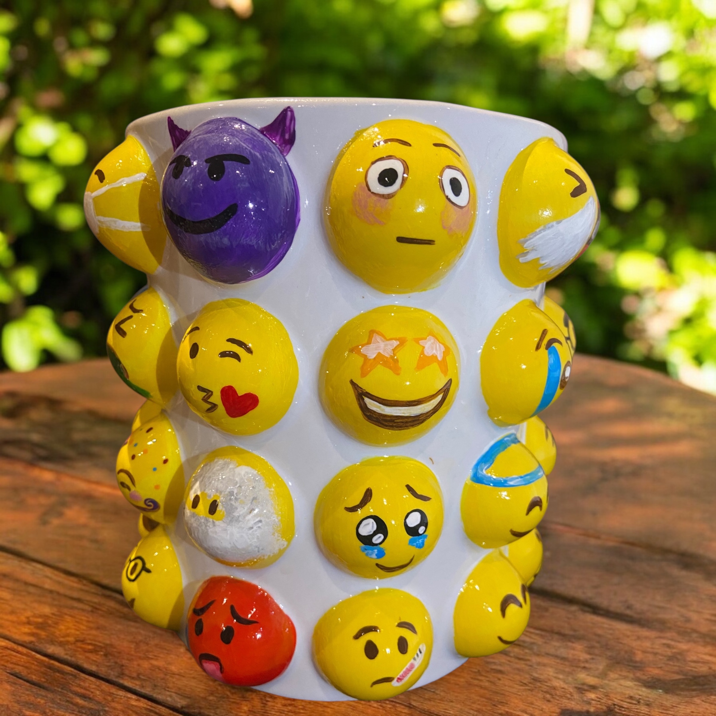 Hand Painted Emoji Vase - photo 4