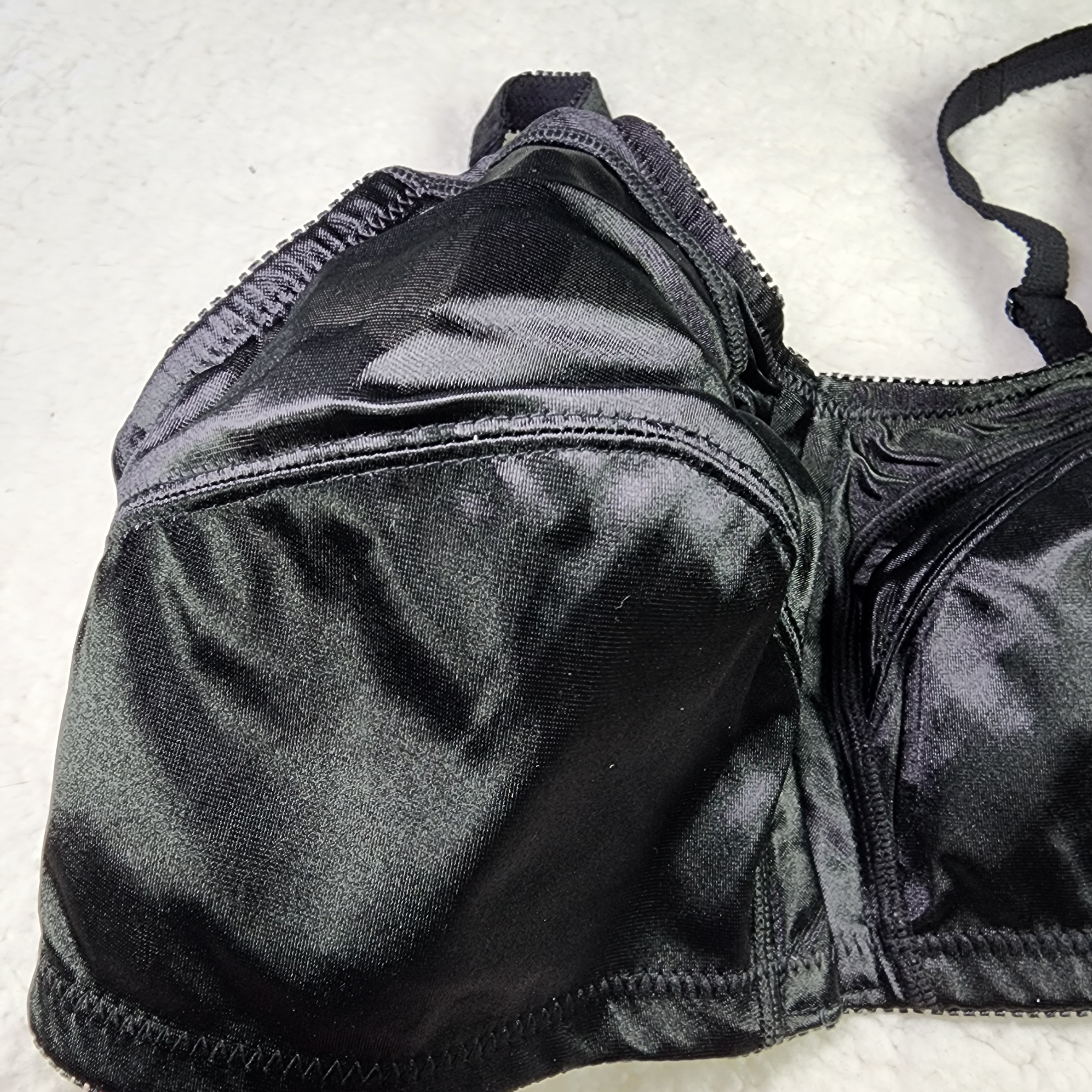 38D Comfort Choice Front-Close Satin Wireless Black Bra. - photo 5