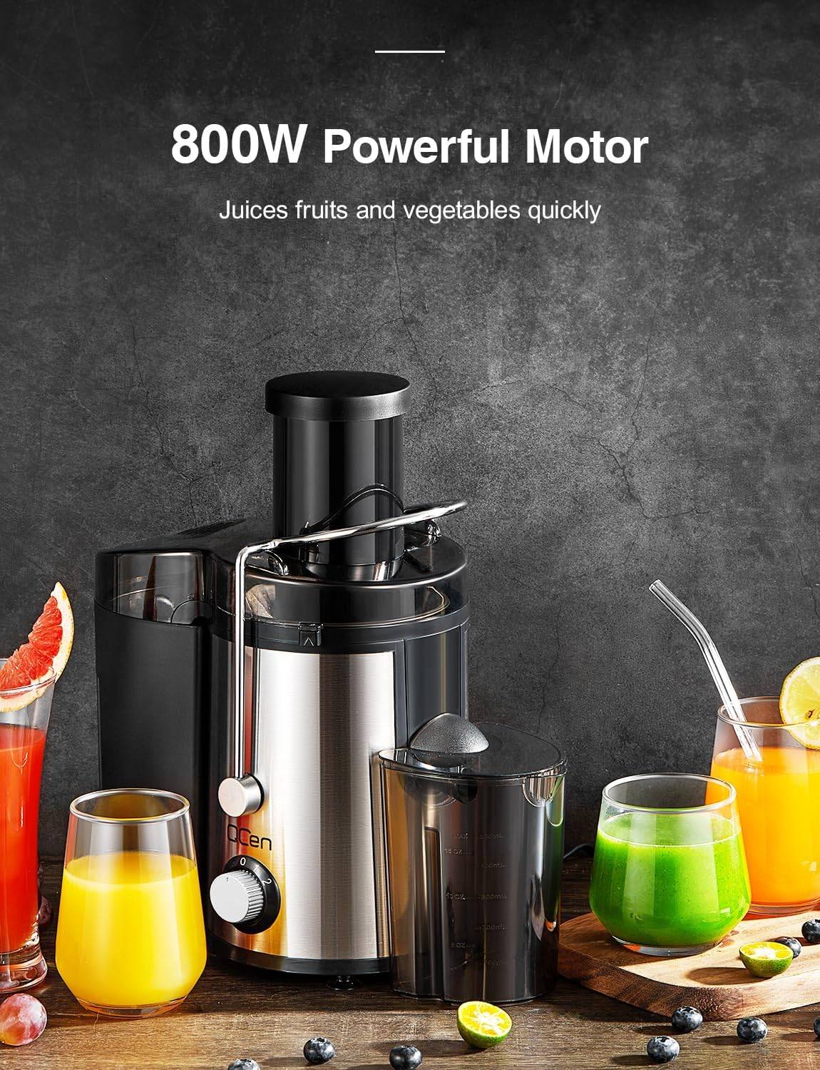QCen Juicer Machine, 500W Centrifugal Juicer Extractor Wide mout - photo 5