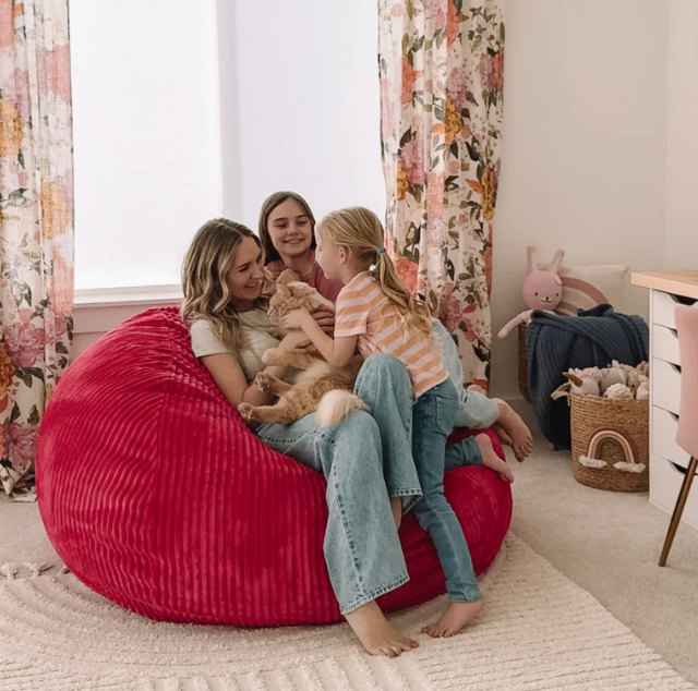Queen Sized Fold-out Bean Bag - Yellow - photo 3