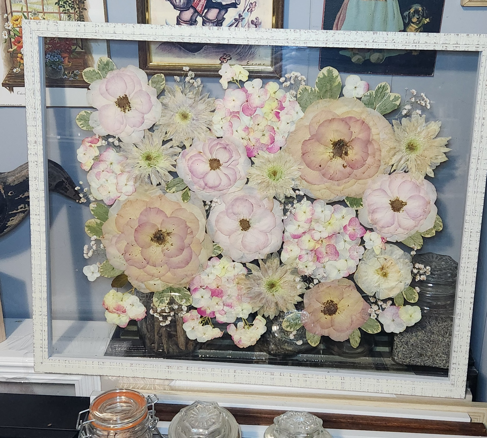 16" x 20" Framed Pressed Flower / Wedding Bouquet Preservation