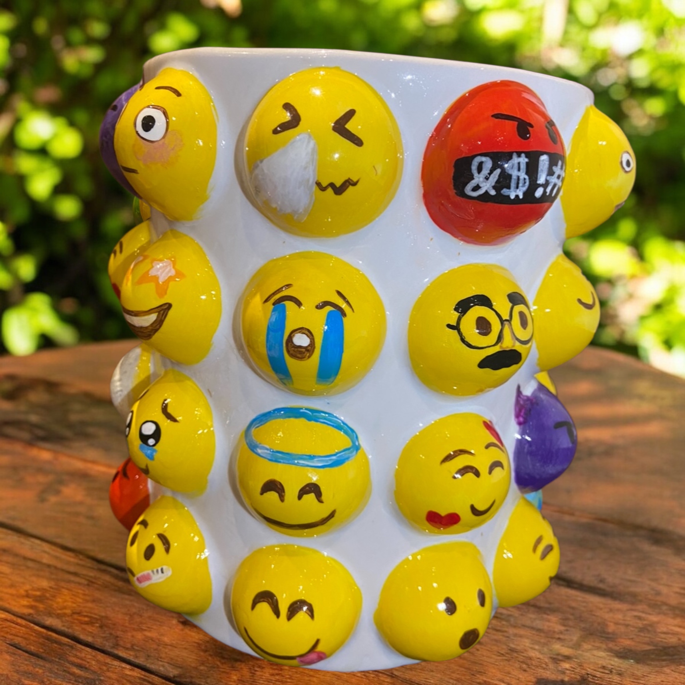Hand Painted Emoji Vase - photo 2
