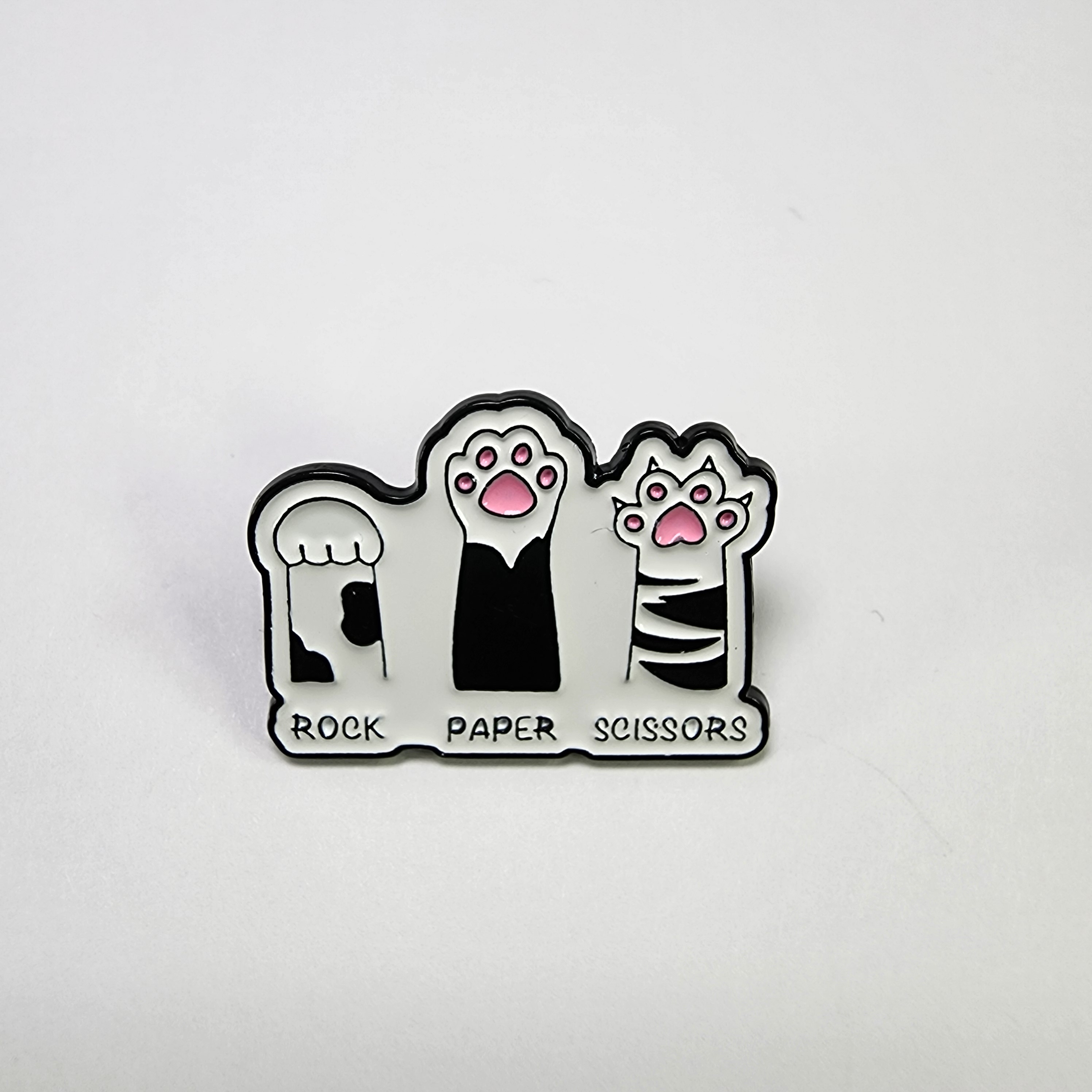 Rock Paper Scissors Cat's Paw Enamel Pin - photo 4