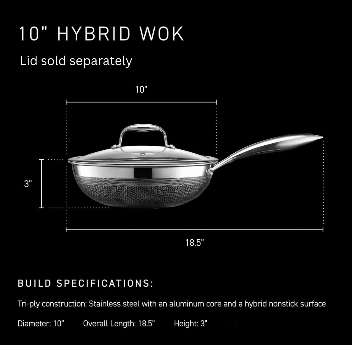 Brand new - HexClad Hybrid Nonstick Wok 25cm (10inch) - photo 3