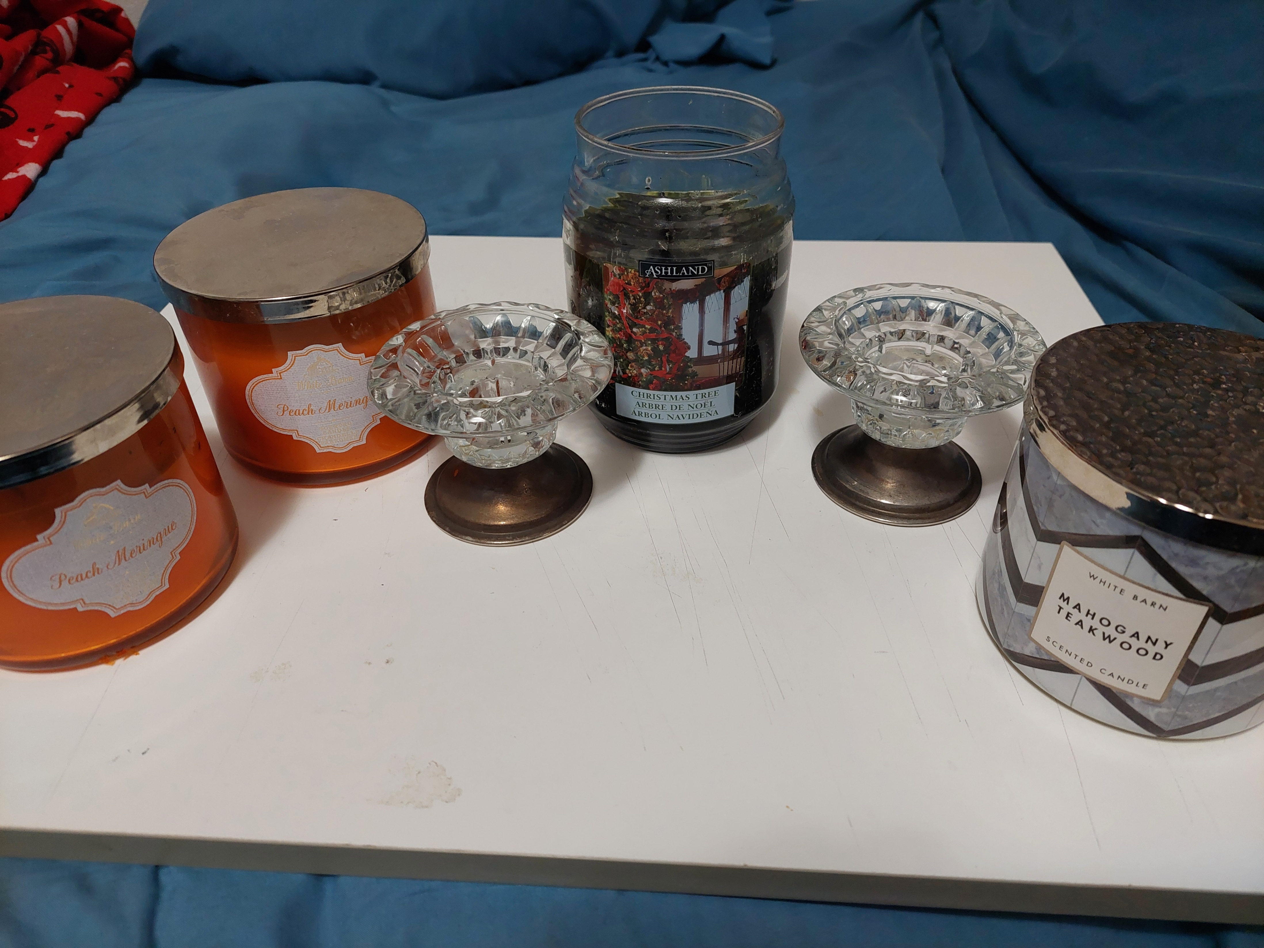Assorted Scented Candles: White Barn, Ashland, Peach Meringue