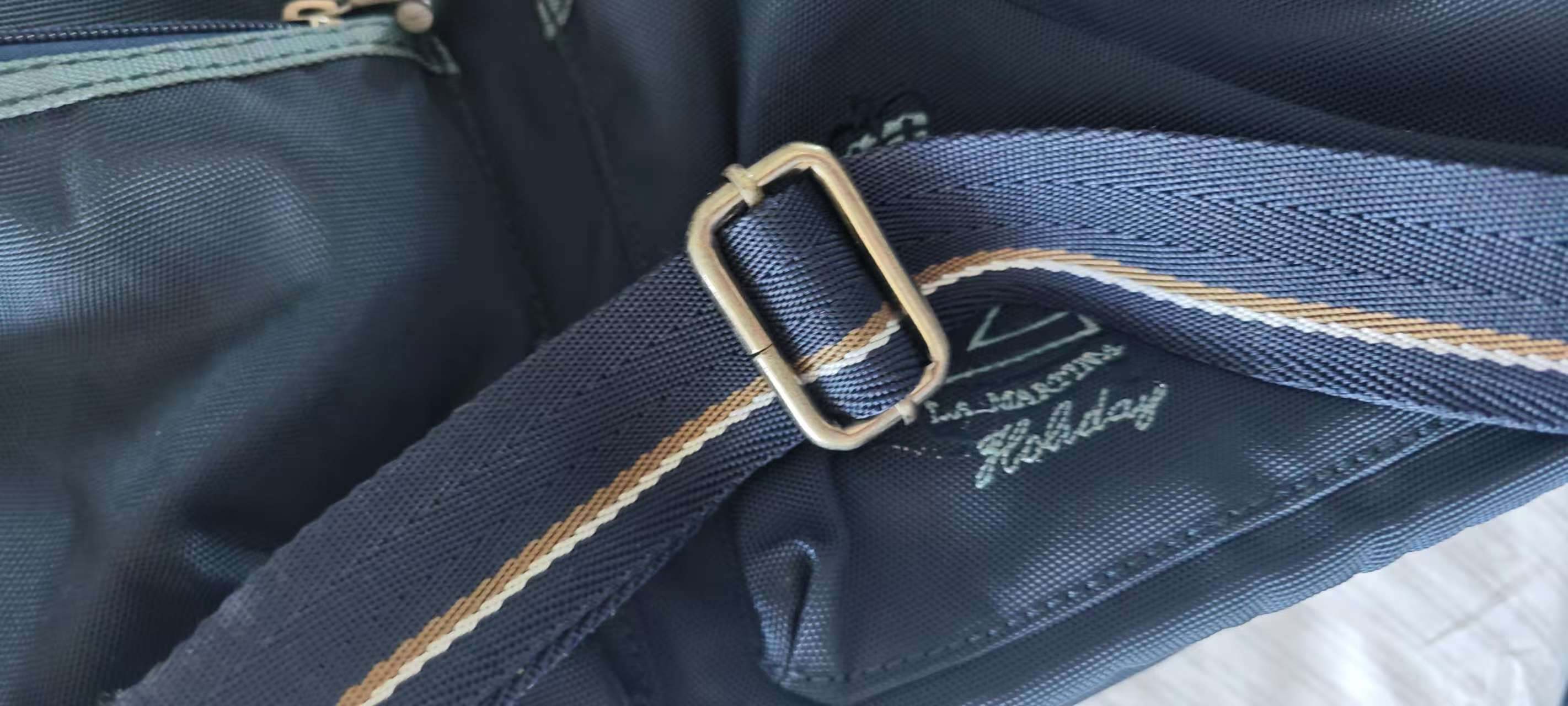 Navy Blue Canvas Messenger Bag - Like New - photo 4