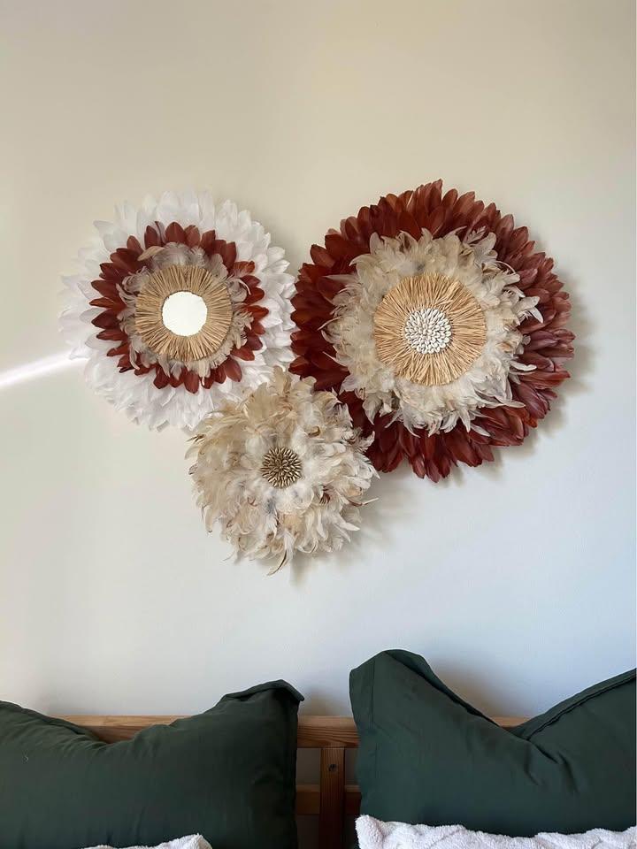 Handmade Feather Wall Decor Set