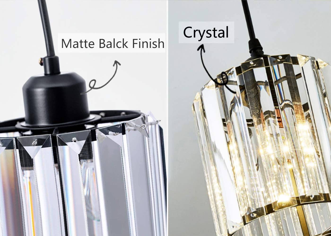 Mini Crystal Pendant Light - Matte Black Finish
