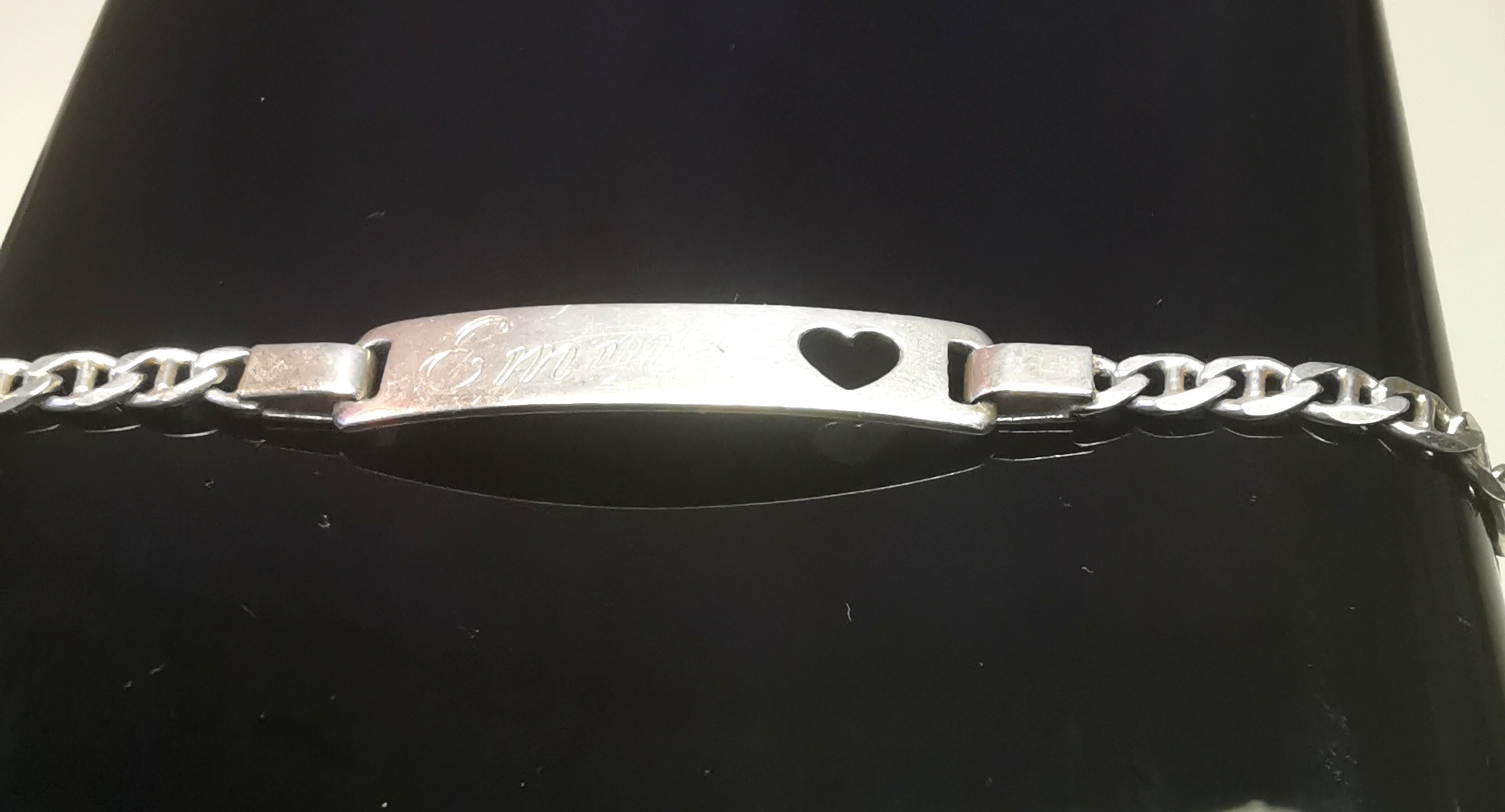 925 Sterling Silver Emma ID Bracelet Italy c1998 Mariner Link - photo 2