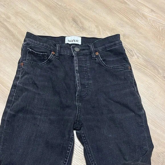 Duer Straight High Rise Black Jeans Womens 25x29 - photo 4