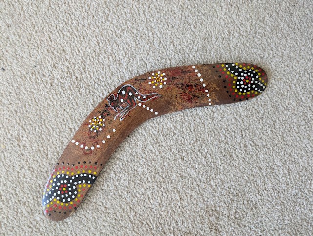 Boomarang tabletop Decor Wooden Aboriginal Australian