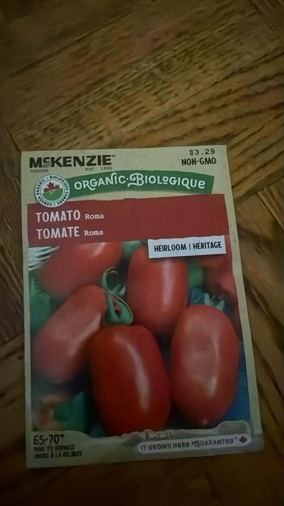 4 Packs McKenzie Organic Roma Tomato Seeds
