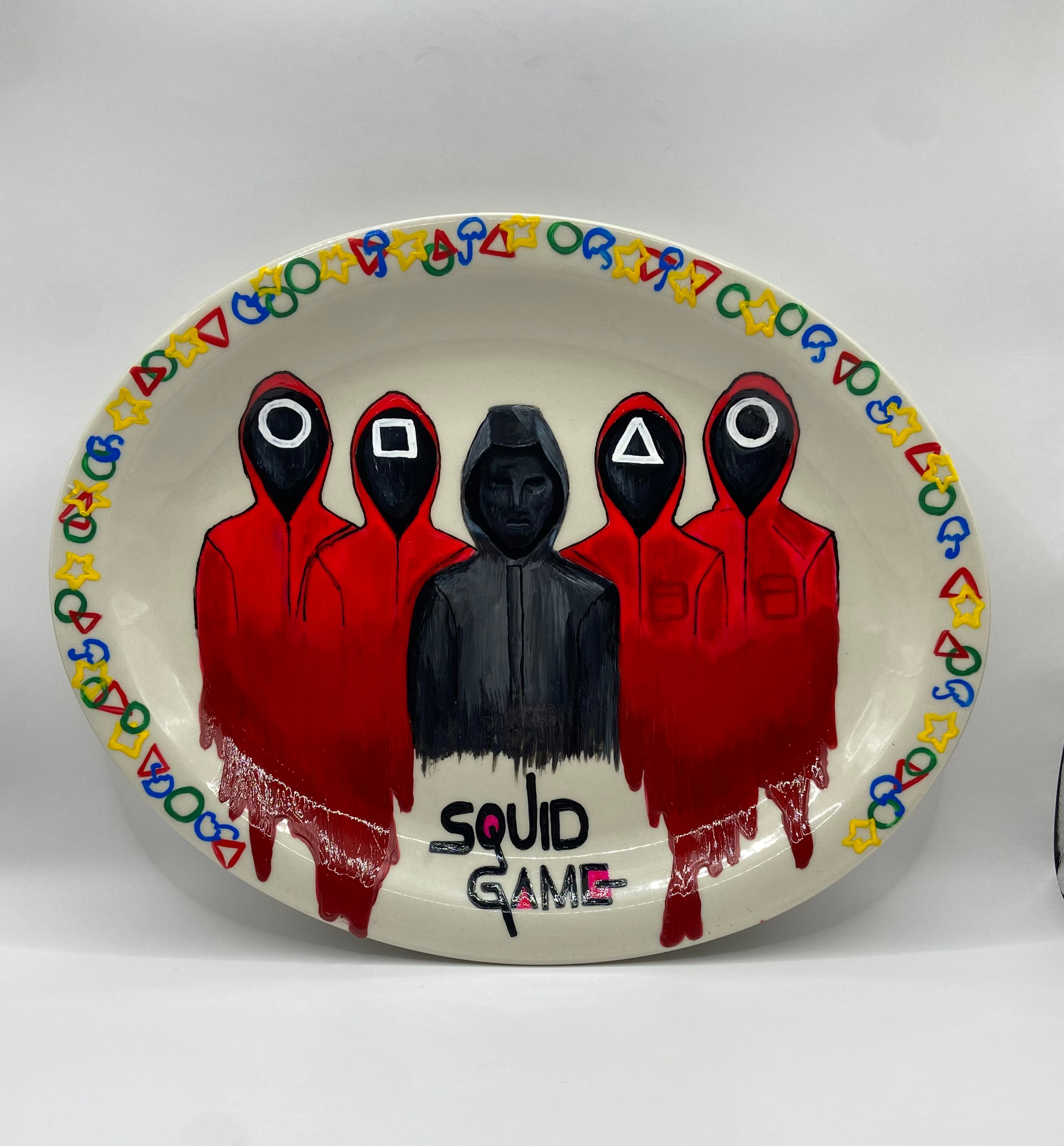 Hand Painted Squid Game Decorative Plate - photo 3