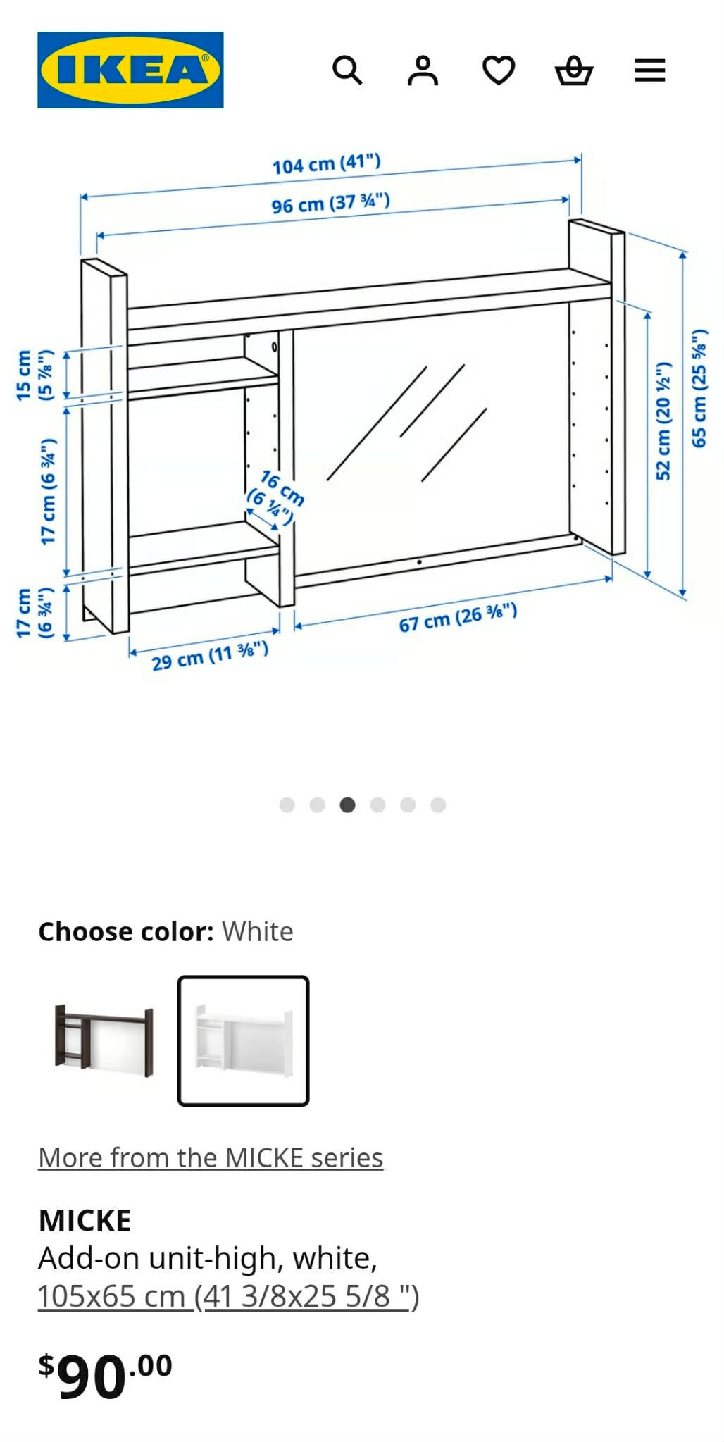 Ikea Desk Shelf/Maget White Board (MICKE) - Disassembled/Wrapped - photo 4