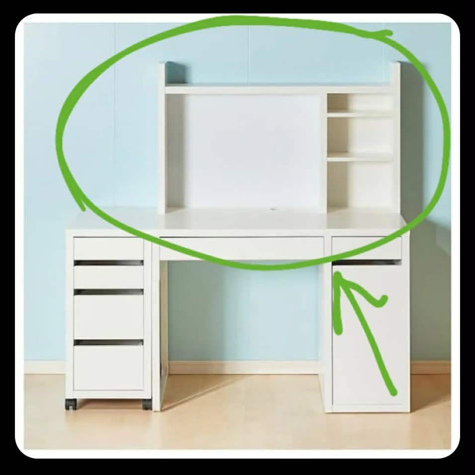 Ikea Desk Shelf/Maget White Board (MICKE) - Disassembled/Wrapped