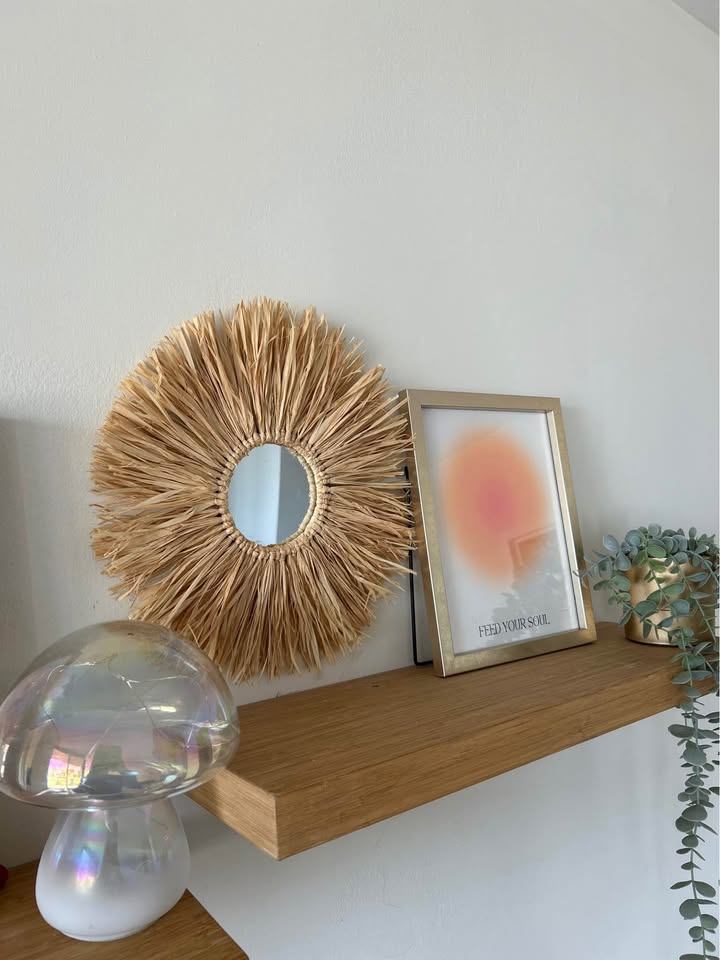 Raffia Wall Mirror - 25 cm