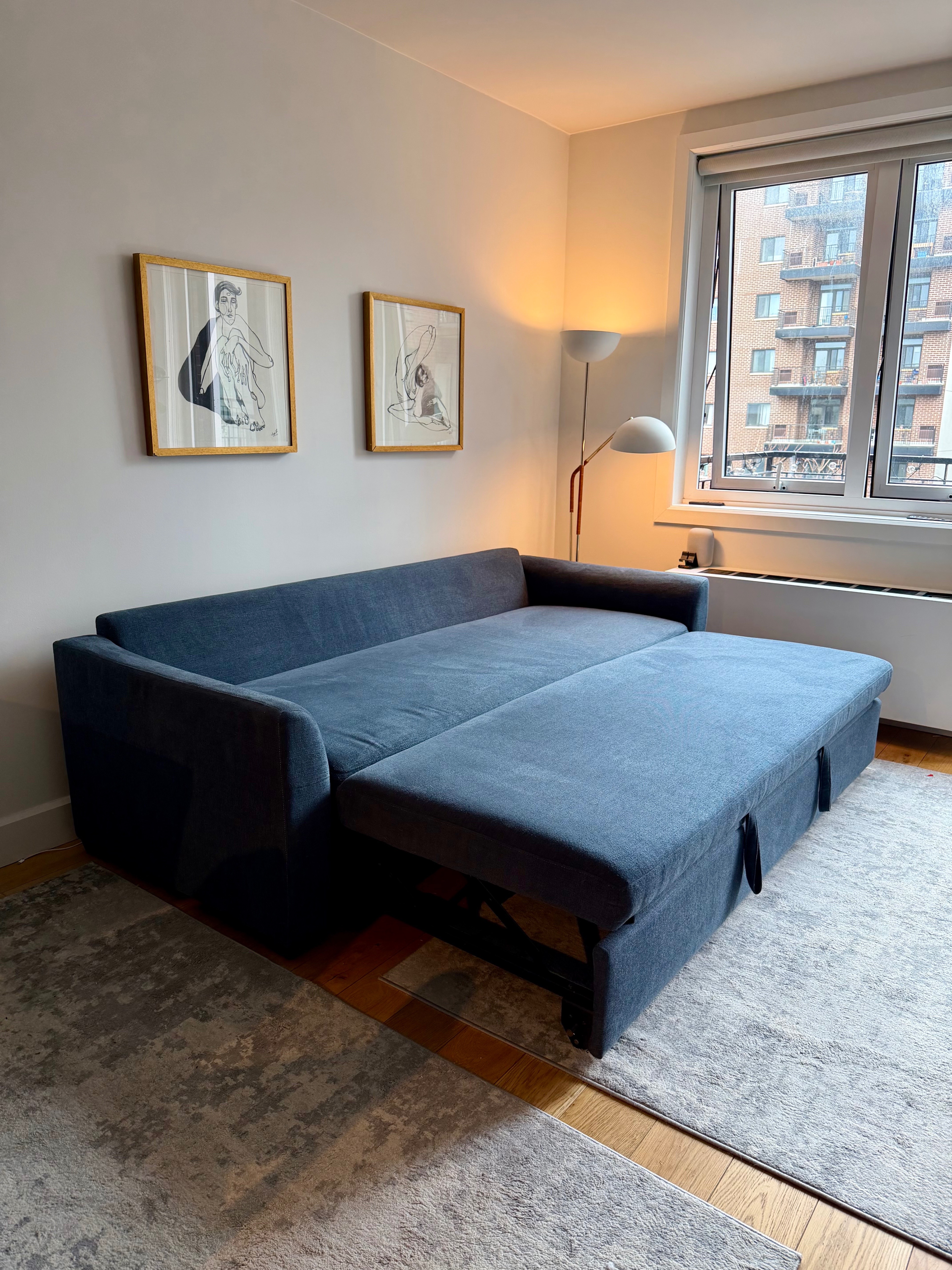 Beautiful Blue Sleeper Sofa – Queen Bed | Crate & Barrel - photo 3
