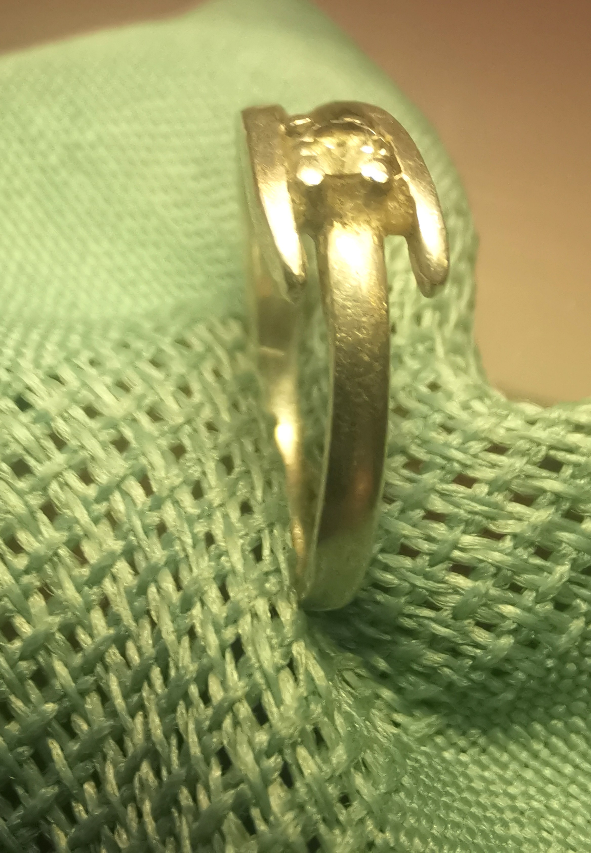 Italy 925 Sterling Silver Bypass Ring Size 4 Clear Solitaire - photo 4