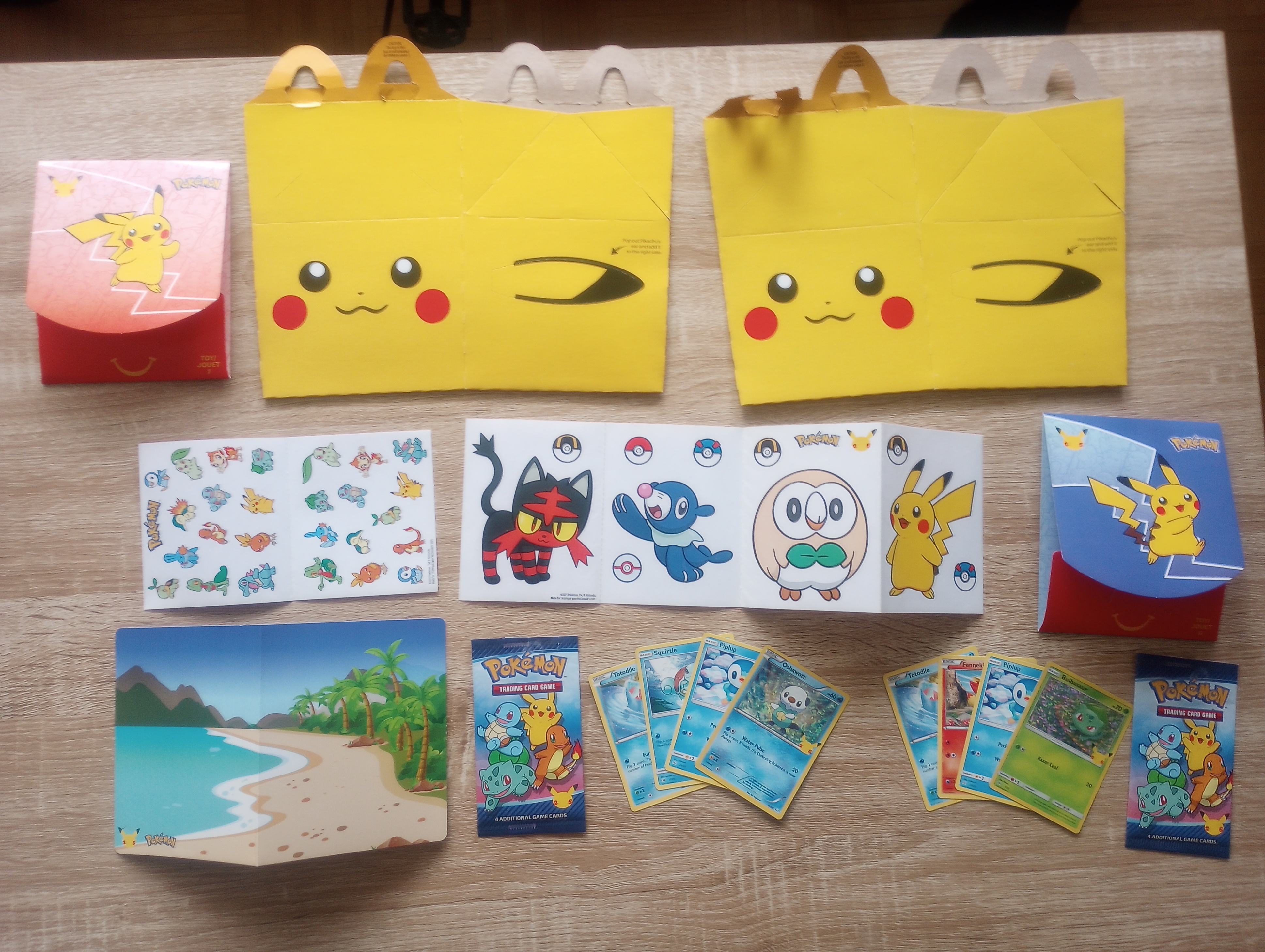 Pokemon 25th Anniversary McDonalds Cards, Happy Meal Pikachu Box