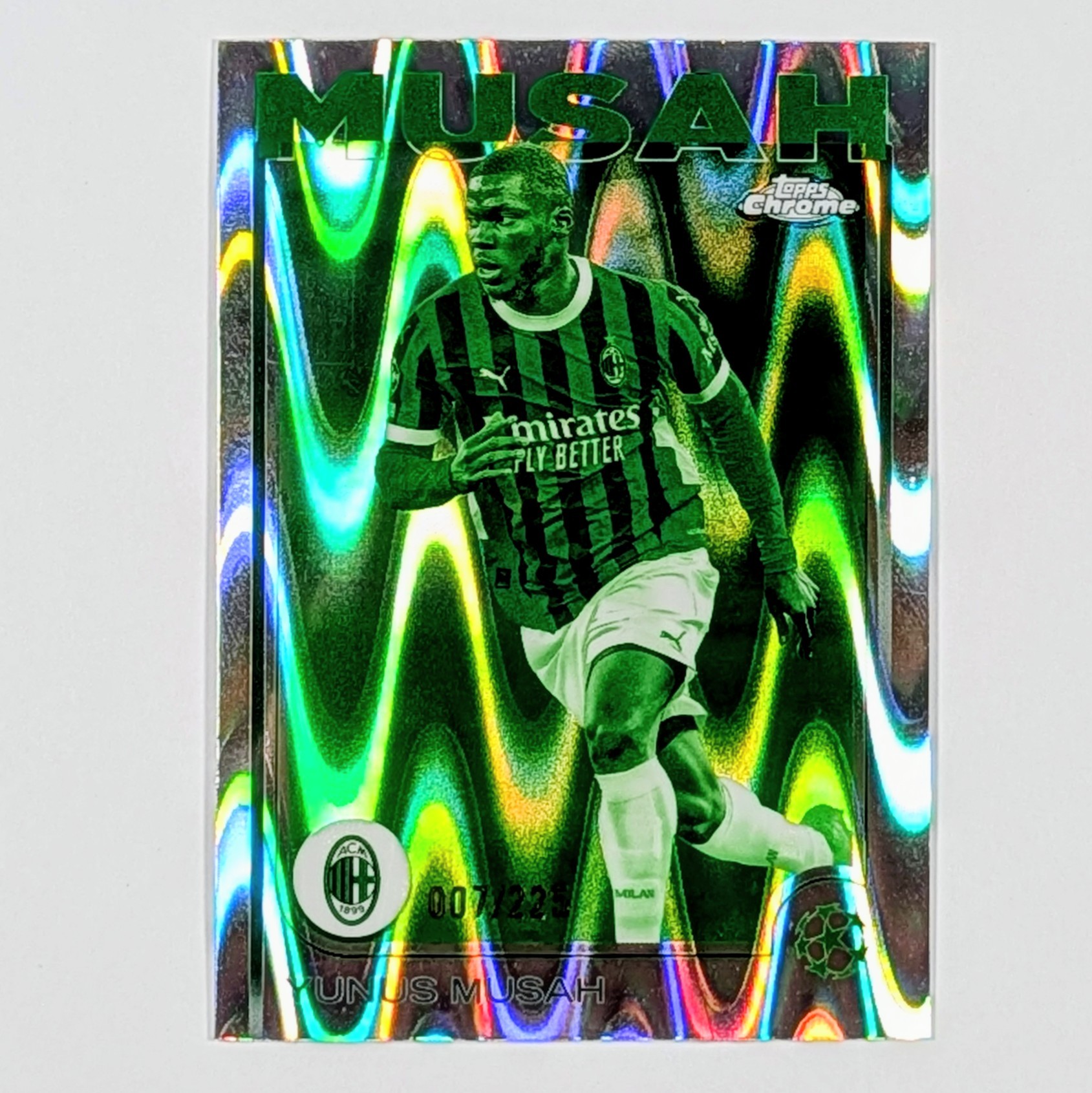 2024-25 Topps Chrome Yunus Musah Night Vision Raywave /225 #79