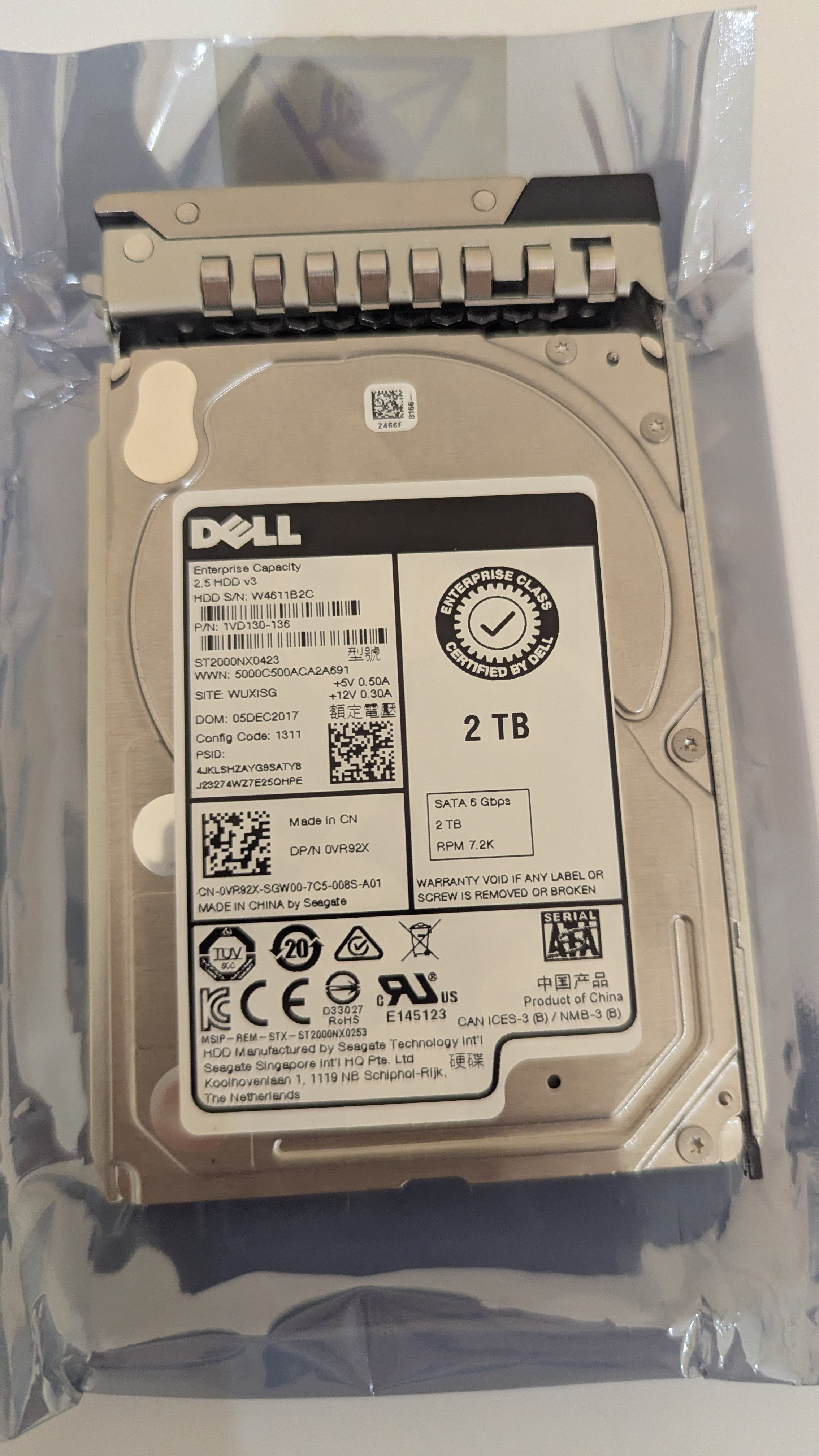 Seagate ST2000NX0423 Enterprise HDD 2TB 2.5" SATA 6Gb/s RPM 7.2K