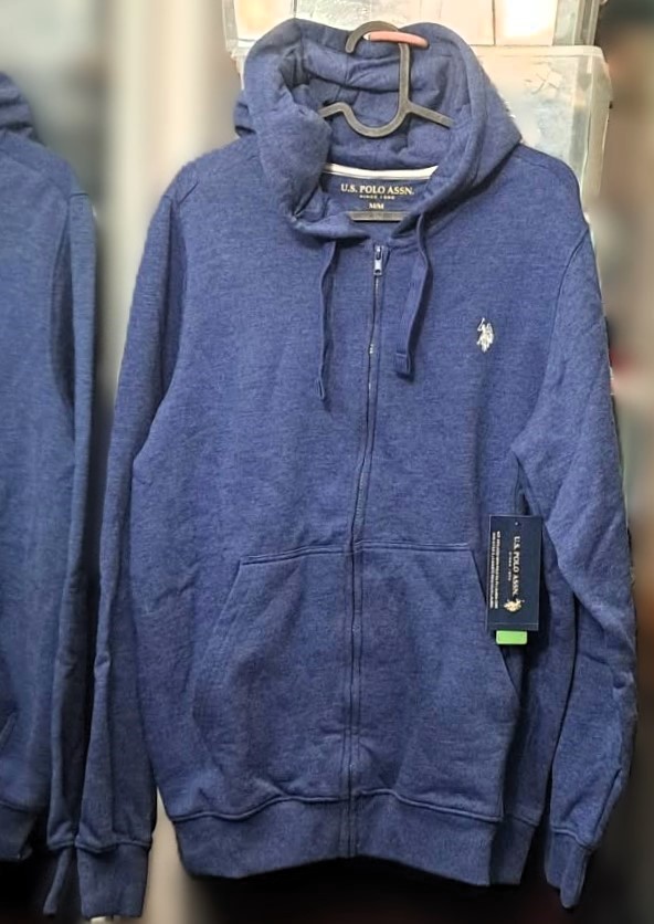 NWT US Polo Assn. Men’s Full-Zip Fleece Hoodie Logo Embroidered