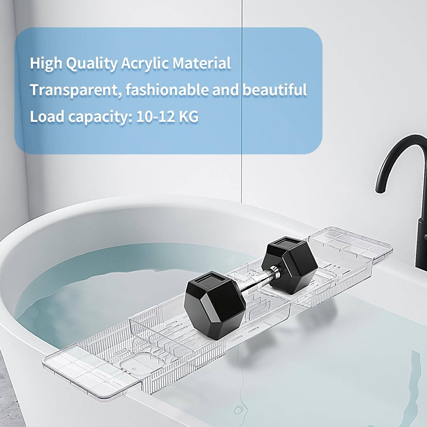 Acrylic Bathtub Tray Caddy - Transparent & Beautiful - photo 3